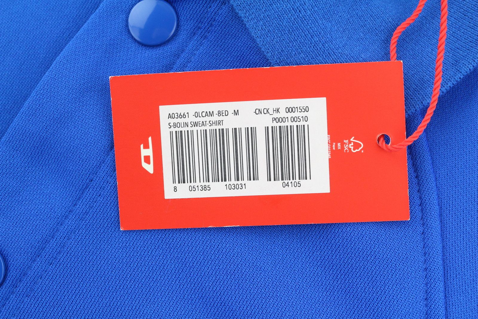Diesel S-BOLIN M Blue Snap Button Polo Sweatshirt 41170 Size US M / EU 48-50 / 2 - 5 Thumbnail