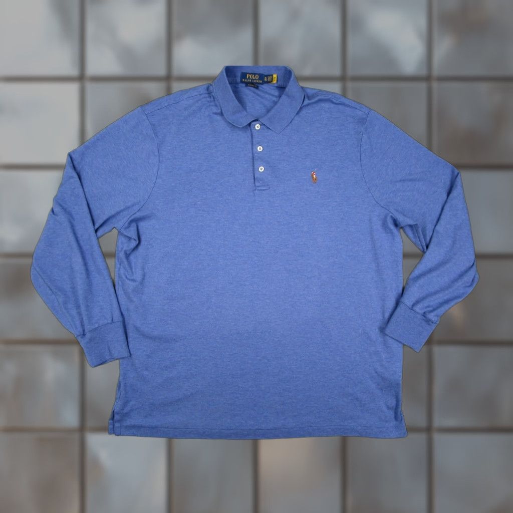 Polo Ralph Lauren Polo Ralph Lauren Polo Shirt Mens XL Blue Long Sleeve Classic Fit Pony Logo Size US XL / EU 56 / 4 - 1 Thumbnail