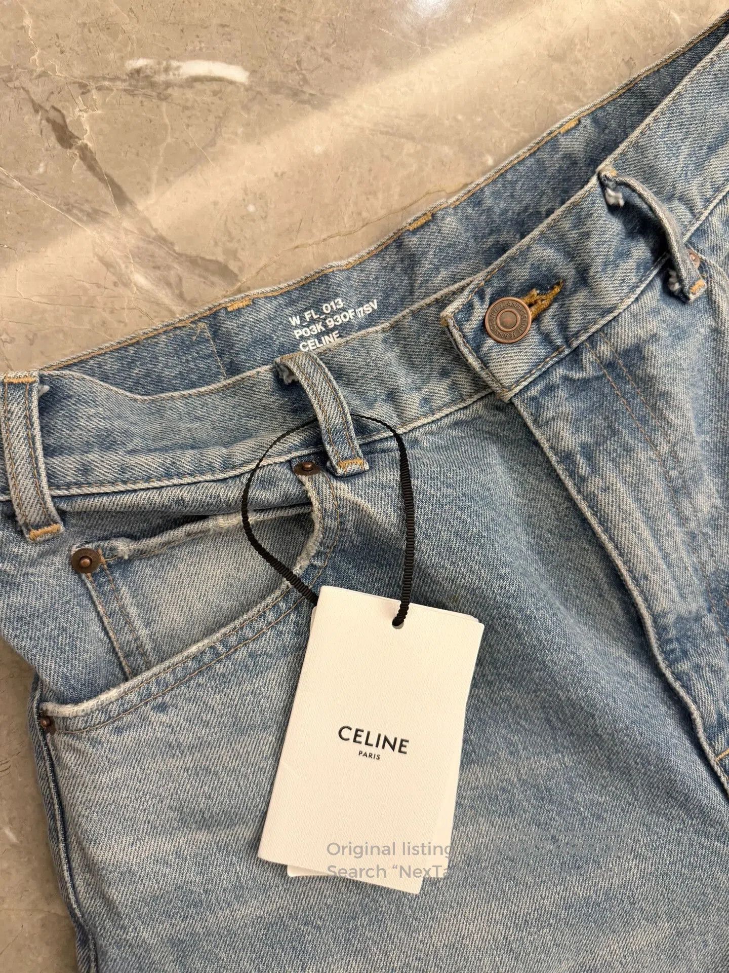 Celine Celine Blue Wide-Leg Denim Trousers. Size 29" - 3 Thumbnail