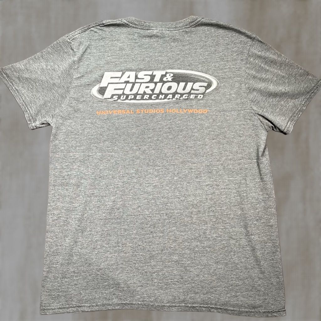 Gildan Fast & Furious Shirt Mens Medium Crew Supercharged Universal Studios Hollywood Gray Cotton T-Shirt 2020s Movies Cars Vintage No Size US M / EU 48-50 / 2 - 1 Thumbnail