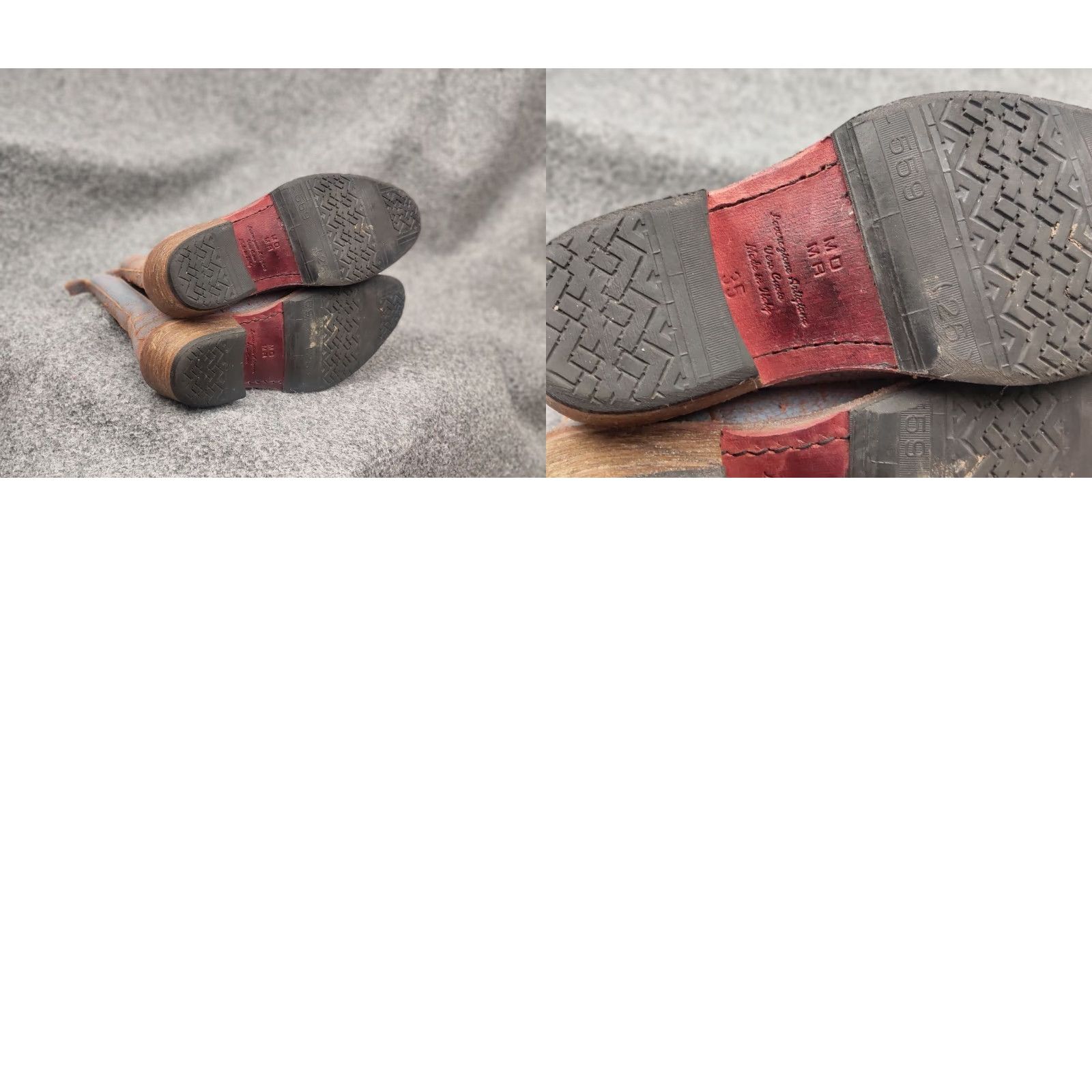 MoMA Moma Italy Design blue crackle aged western leather pull on boots Size US 5 / IT 35 - 10 Thumbnail