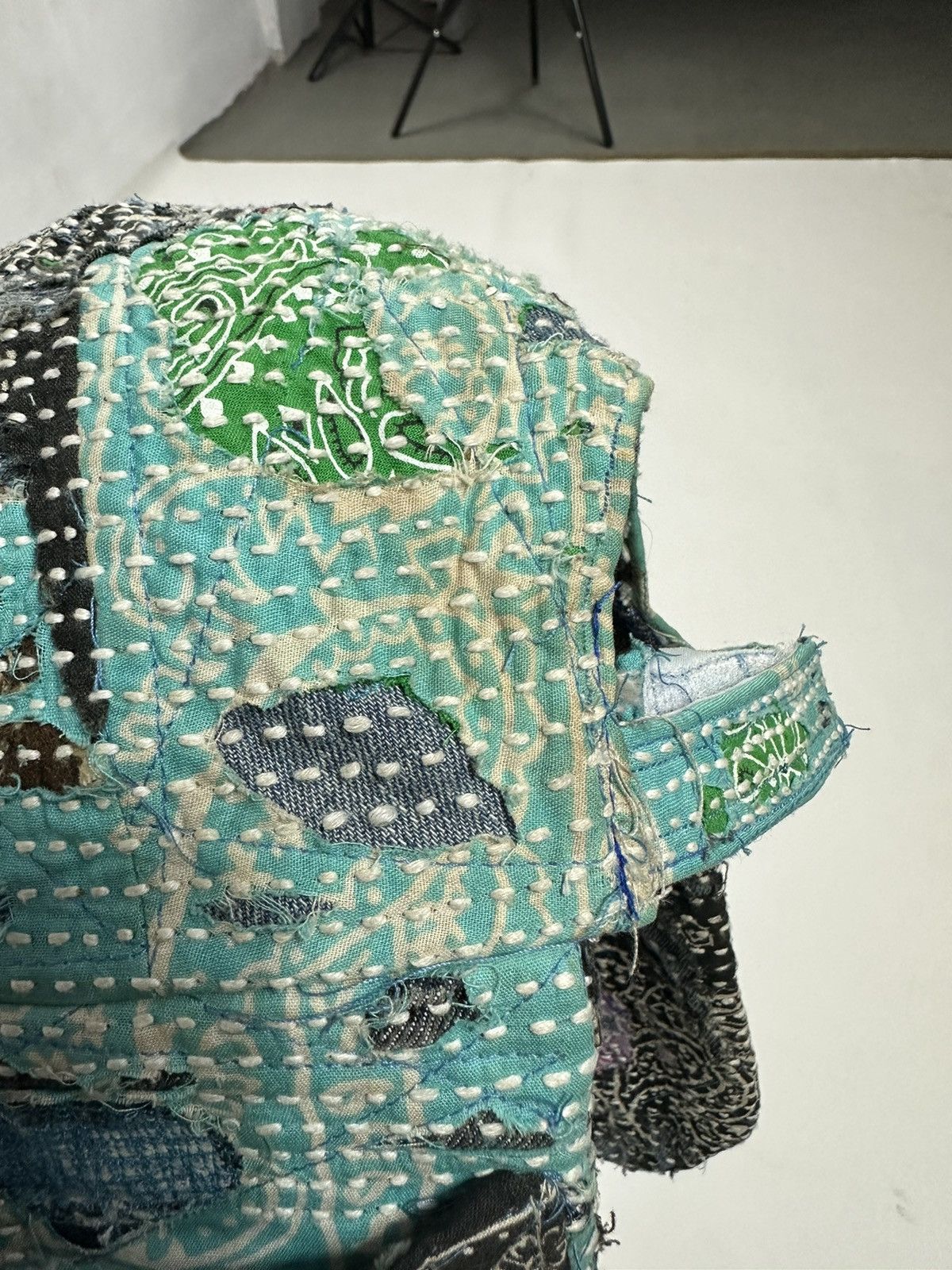 Handmade Custom Made Distressed Patchwork Trapper Ninja Hats Boro Size ONE SIZE - 18 Thumbnail