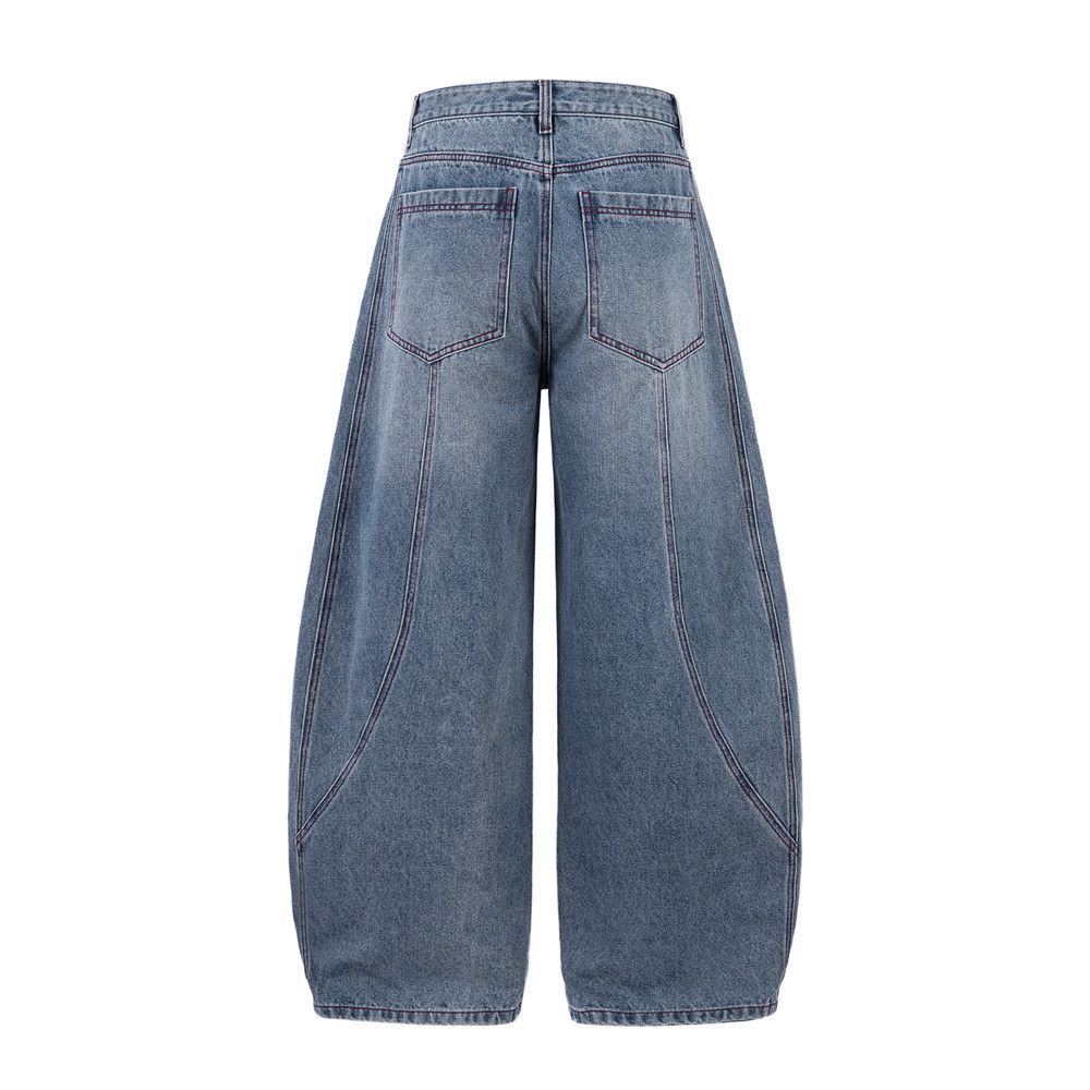 Jean Men's vintage patchwork distressed wide-leg scimitar jeans Size US 32 / EU 48 - 2 Thumbnail