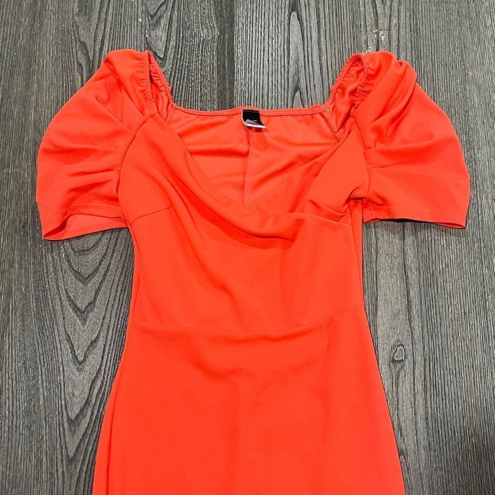 Vintage Gibiu Dress Mini Puff Sleeve Square Neck Fitted Bodycon Sz S Size S / US 4 / IT 40 - 3 Thumbnail