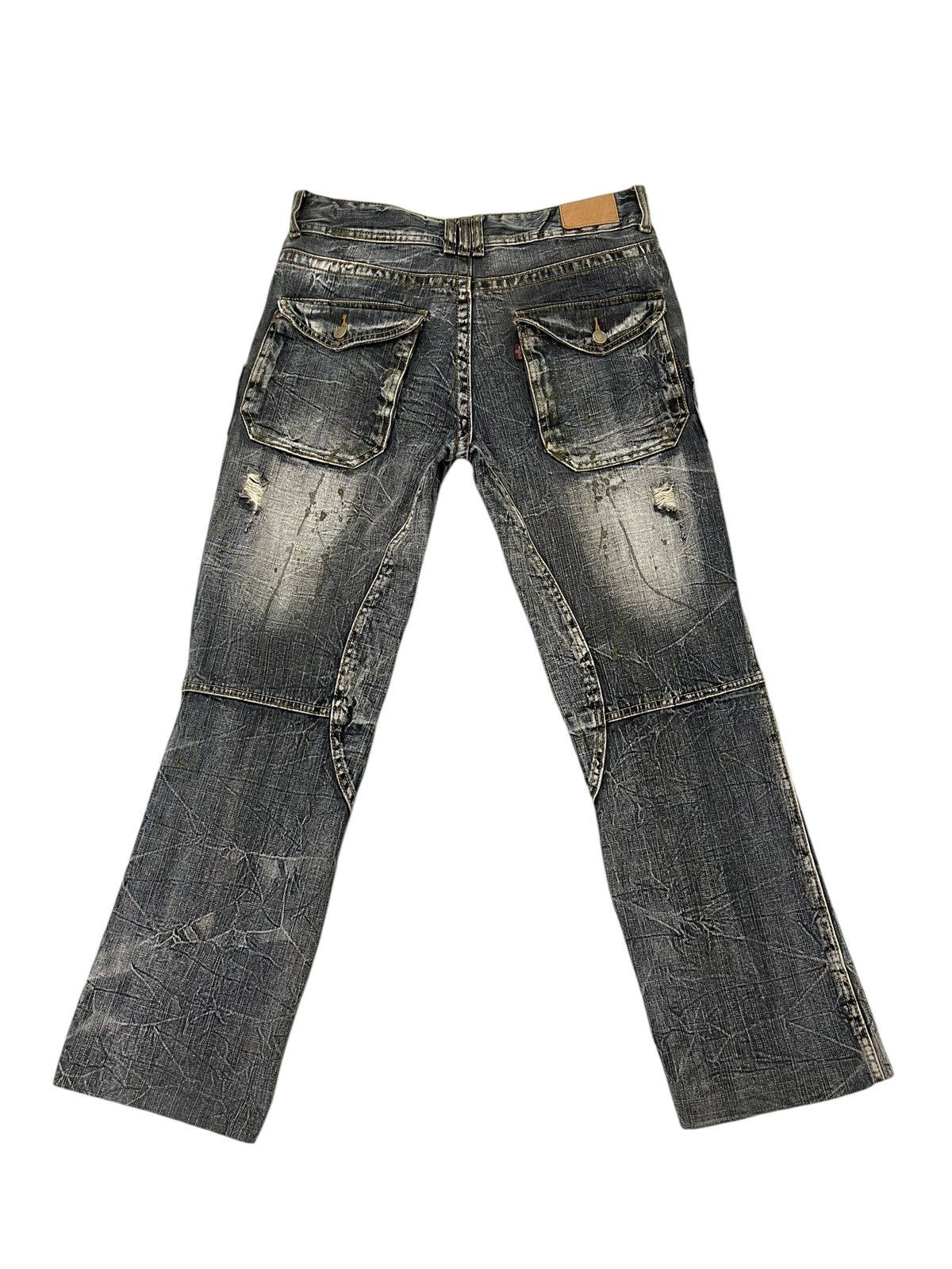 Japanese Brand Painted Jeans Solberry Faded Distress Regular 8🟦3 Size US 33 - 11 Thumbnail