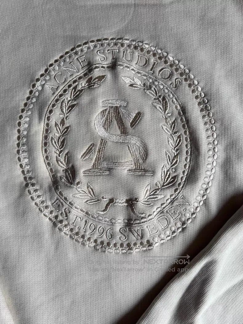 Acne Studios Acne Studios Beige Embroidered Logo Sweatshirt Size M / US 6-8 / IT 42-44 - 3 Thumbnail