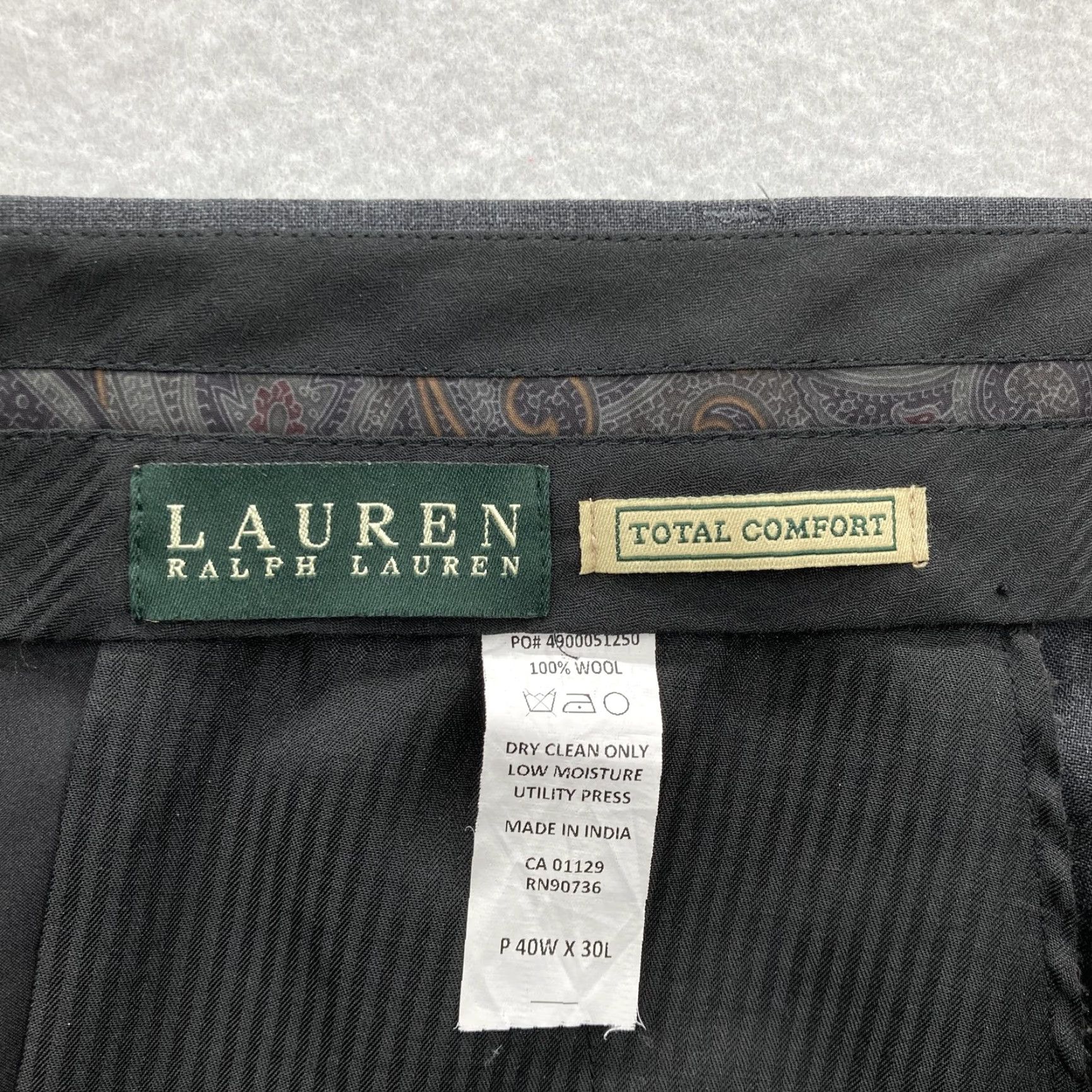 Ralph Lauren Lauren Ralph Lauren Pants Mens 40x30 Gray Wool Pleated Cuffed Total Comfort Shirt? Size US 40 / EU 56 - 4 Thumbnail