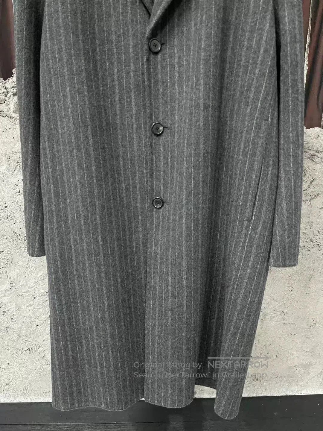 Acne Studios Acne Studios Gray Pinstripe Lapel Wool Coat. Size US S / EU 44-46 / 1 - 4 Thumbnail