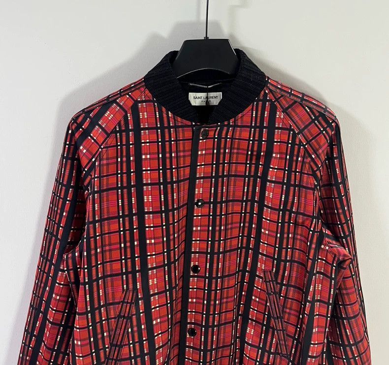Saint Laurent Paris Saint Laurent Men's Plaid Bomber Jacket- Size US M / EU 48-50 / 2 - 3 Thumbnail