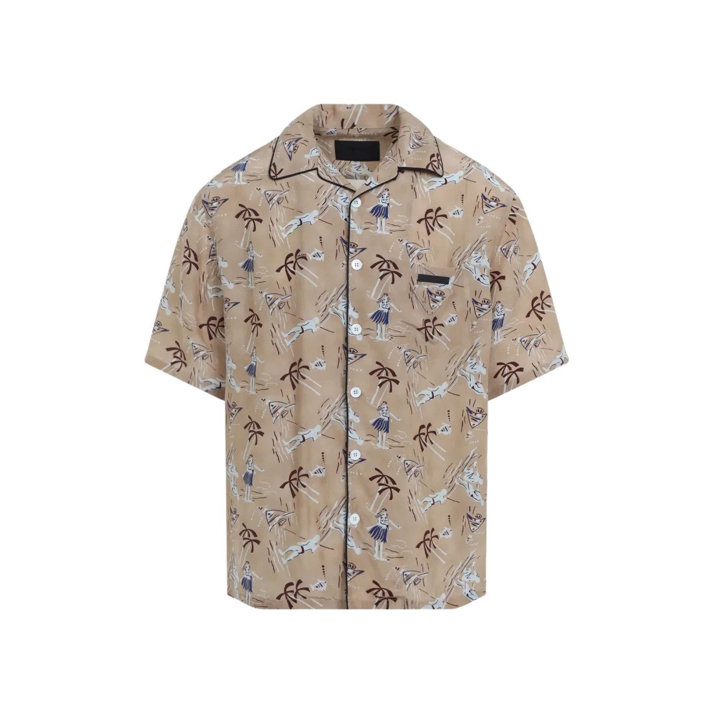 Prada PRADA Beige Silk/Viscose SS Shirt New/Auth Size US L / EU 52-54 / 3 - 1 Thumbnail