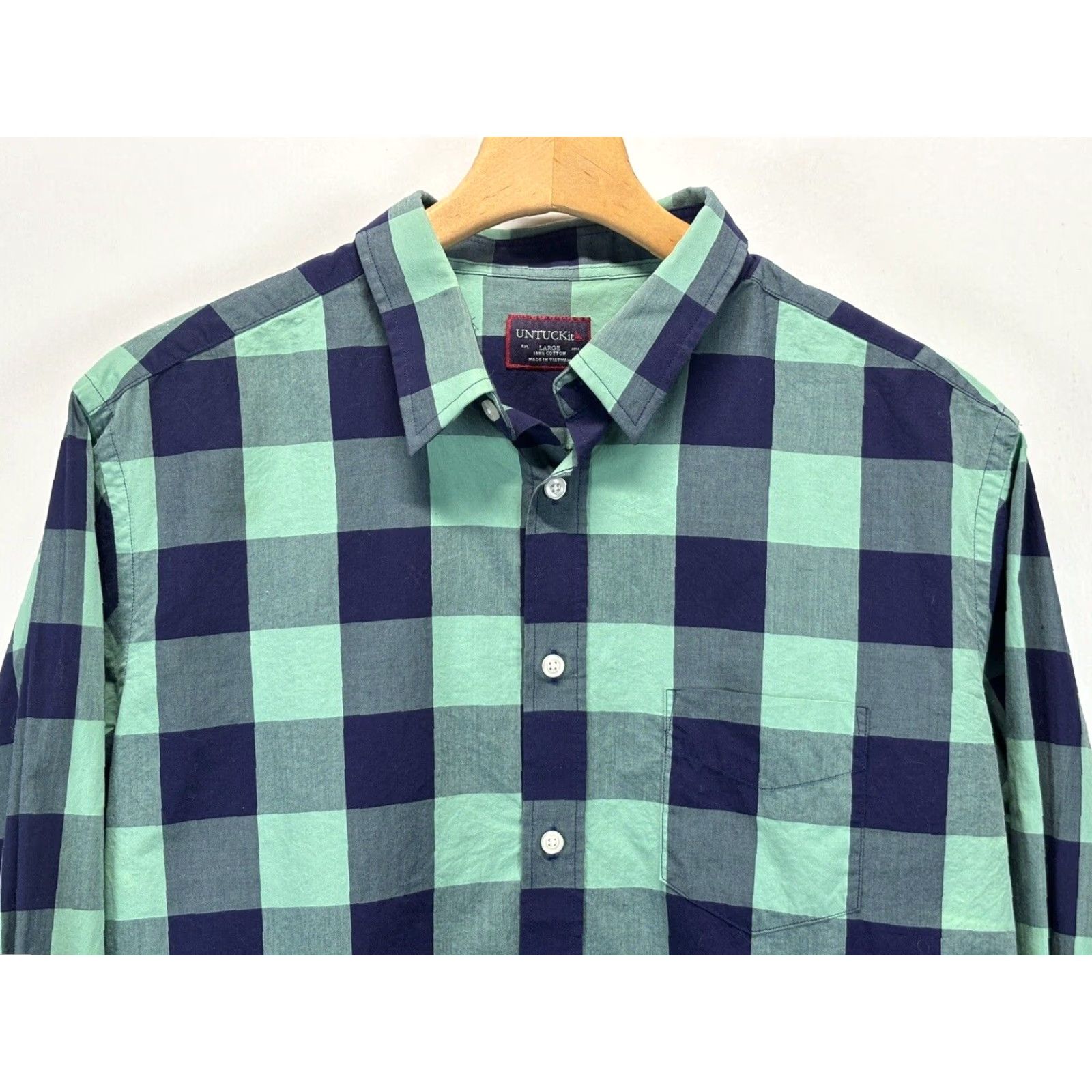 UNTUCKit Untuckit Mens Large Button Up Shirt Long Sleeve Check Size US L / EU 52-54 / 3 - 2 Thumbnail