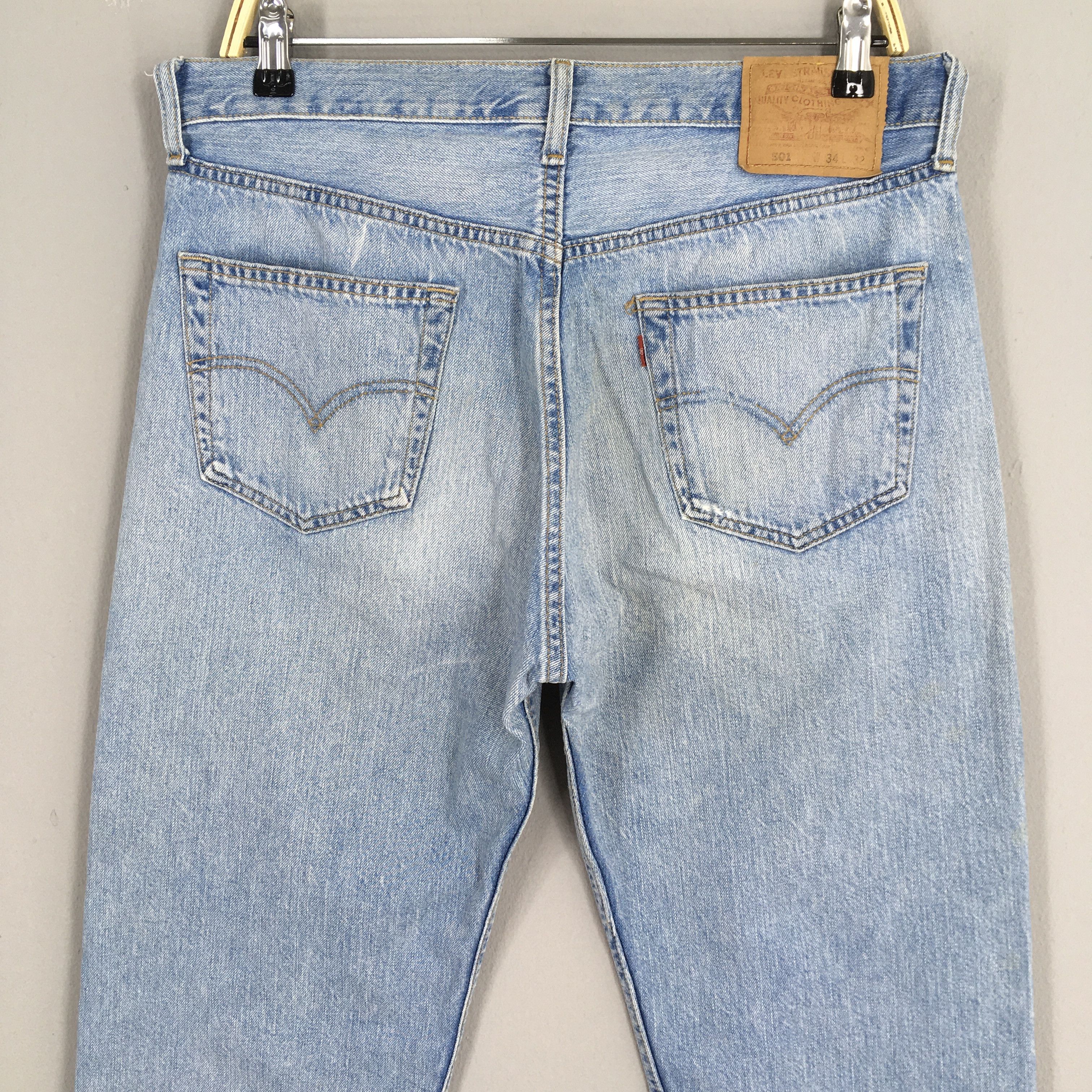 Levi's Size 32x30 Vintage 80s Levi's 501 Faded Blue Jeans S584 Size US 32 / EU 48 - 9 Thumbnail