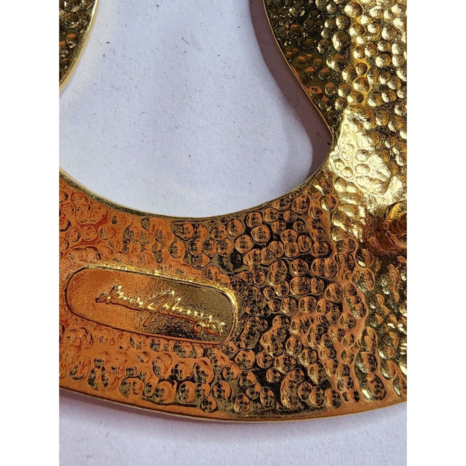 Vintage Vintage Ginnie Johansen Goldtone Abstract Belt Scarf Slide Bolo 1980s Art Deco Unisex Accessories Size ONE SIZE - 4 Thumbnail