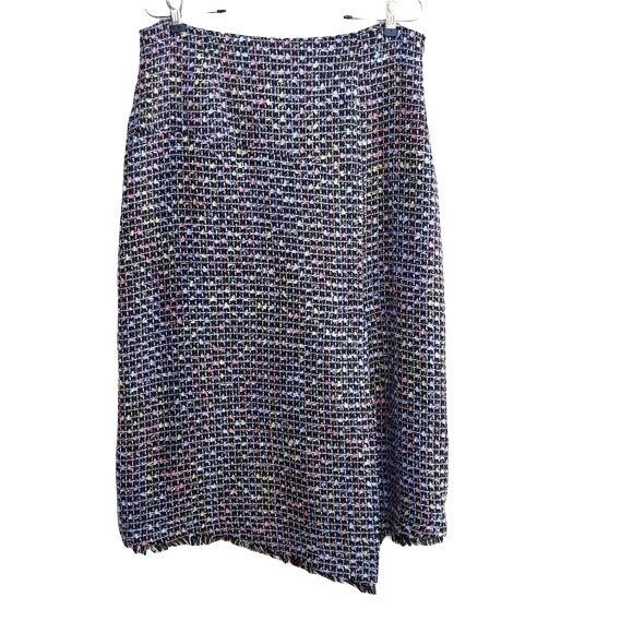 Vintage 90's Carlucci Wrap Skirt Sz 10 Embroidery Plaid Pastel Rainb Size 32" / US 10 / IT 46 - 1 Thumbnail