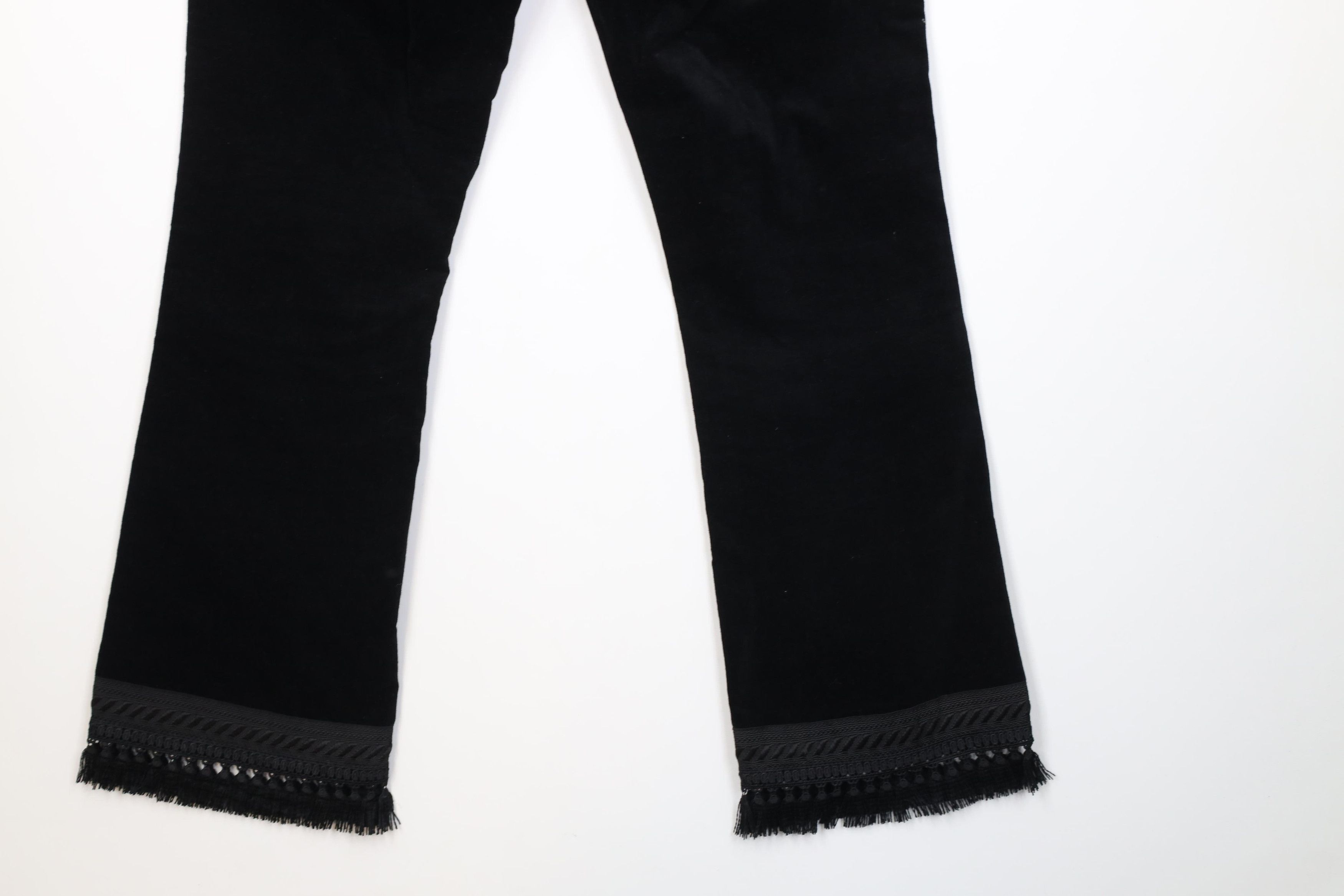 Vintage Vintage Y2K Streetwear Fringed Velour Wide Leg Pants Size 28" / US 6 / IT 42 - 16 Thumbnail