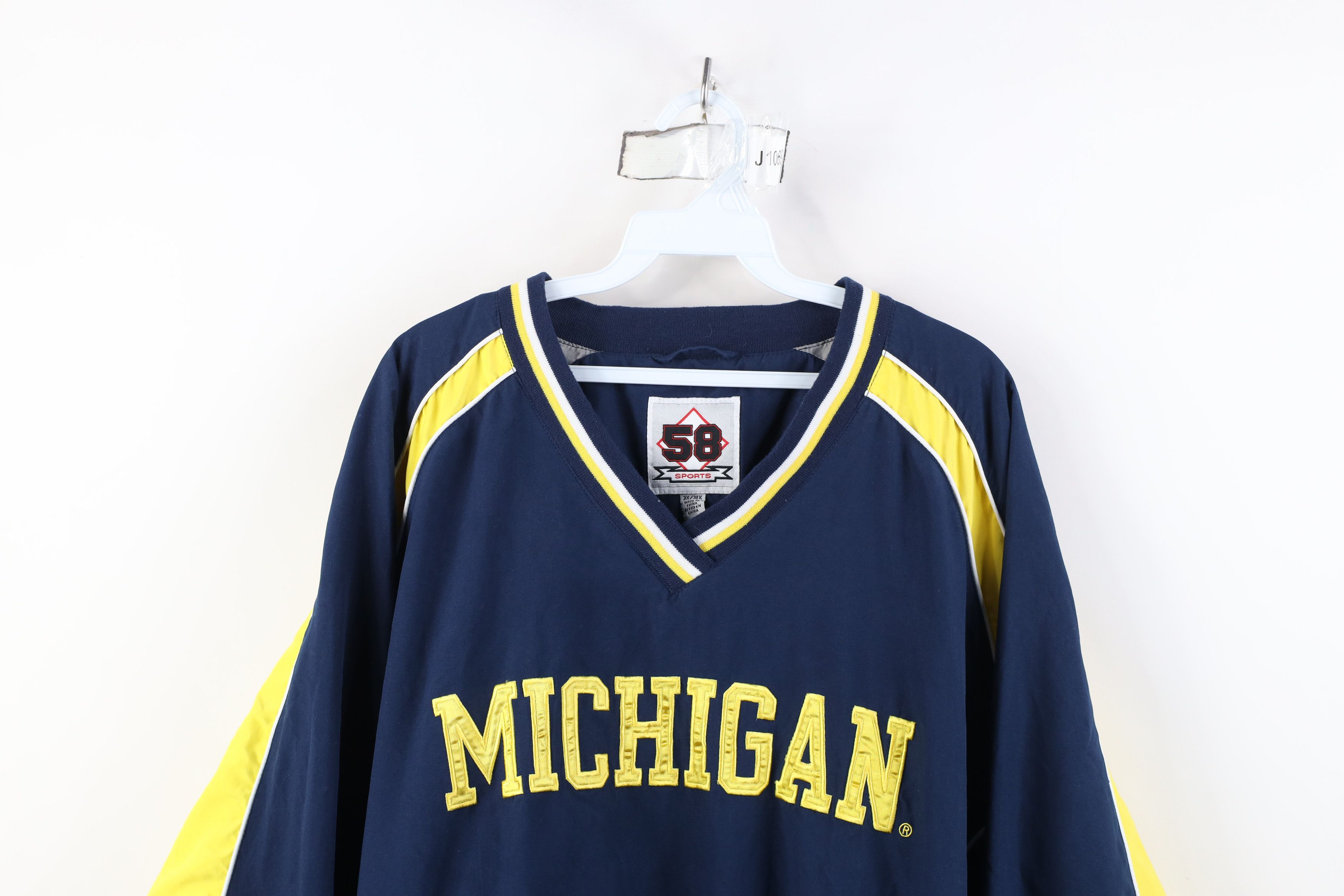 Vintage Vintage 90s Y2K University of Michigan Lined Pullover Jacket Size US XXL / EU 58 / 5 - 2 Thumbnail