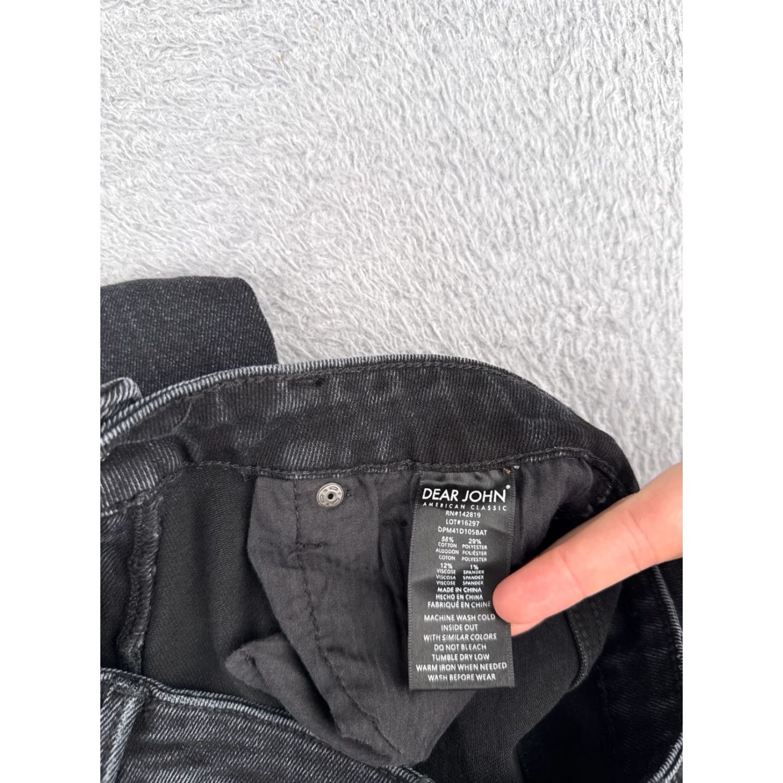 Vintage Dear John Jeans Women Bootcut 25 Black Denim Cotton 5-Pocket High Rise 25x33 Regular Classic Knit? Size 42" / US 20 - 6 Thumbnail