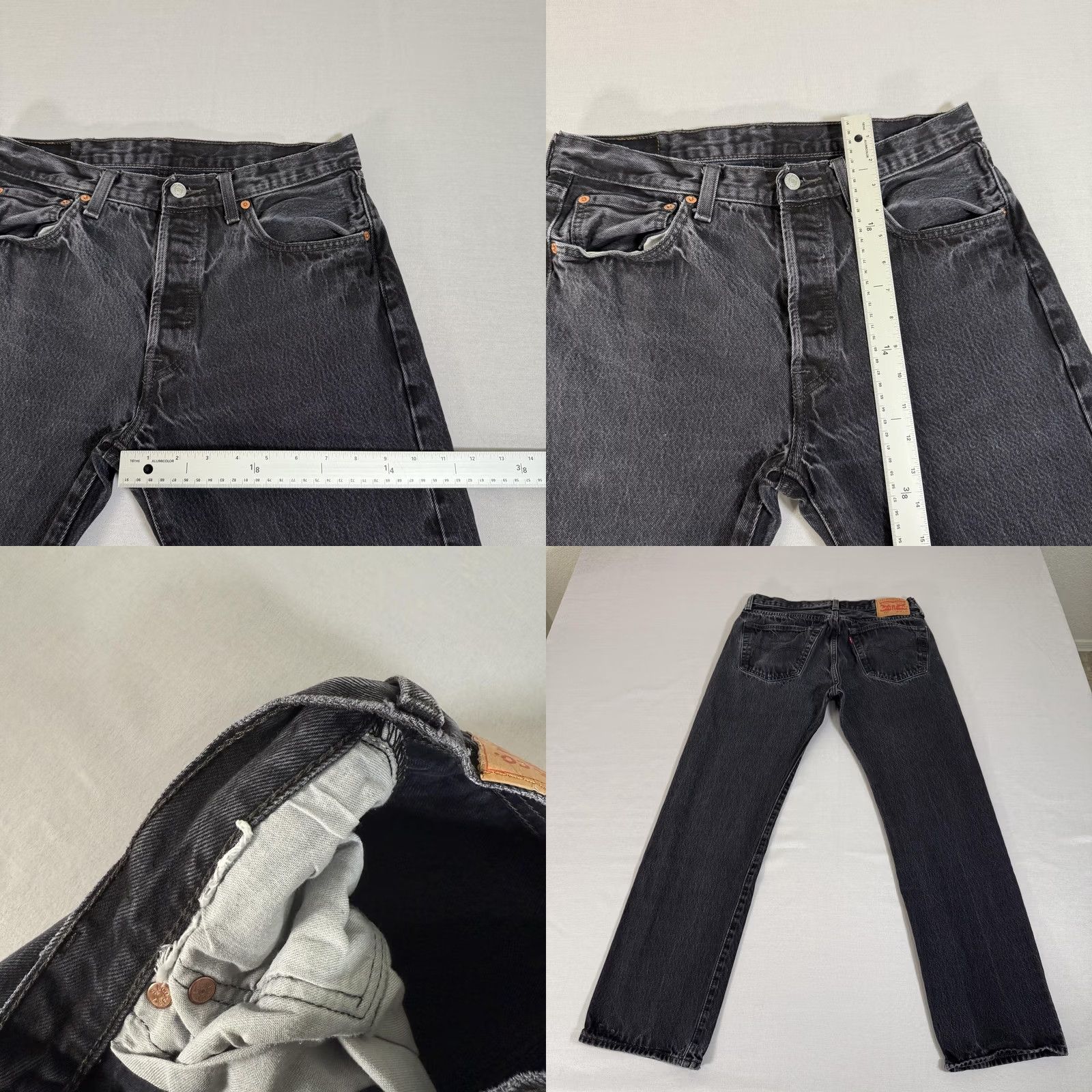 Levi's Levi's Jeans Mens 33x30 Black 501 Straight Fit Distressed Denim Pants Y2K Size US 33 - 8 Thumbnail