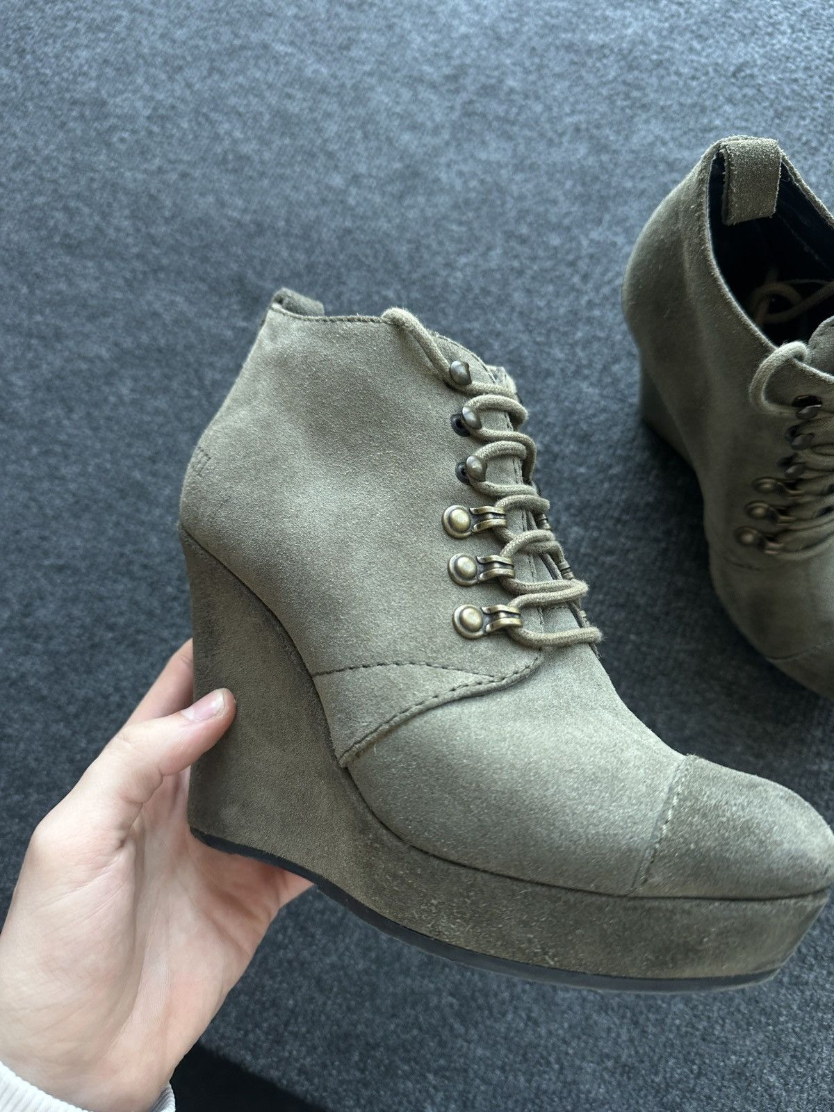 Diesel DIESEL LUXURY 🚨 WOMEN DARK GREEN HIGH TOP BOOTS SNEAKERS Size US 6 / IT 36 - 3 Thumbnail