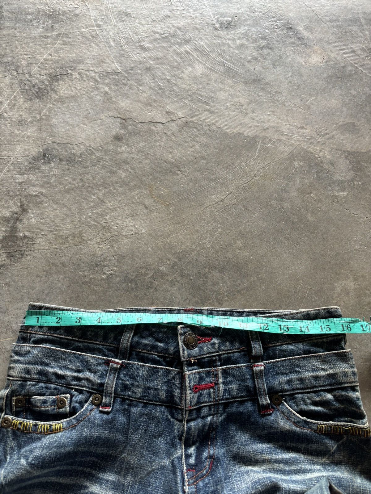 If Six Was Nine CRAZY DOUBLE WAIST JAPANESE DENIM WITH SIDE SKULL EMBROIDERY Size US 32 / EU 48 - 19 Thumbnail