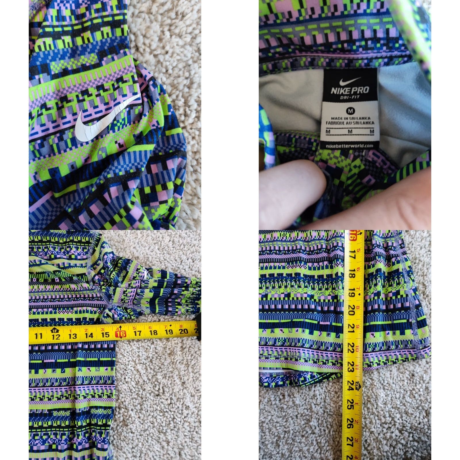 Nike Nike Pro Hyperwarm Hoodie Women Pullover Aztec 1/4 Zip Medium Multicolor Dri-Fit Activewear 685681 Size M / US 6-8 / IT 42-44 - 8 Thumbnail
