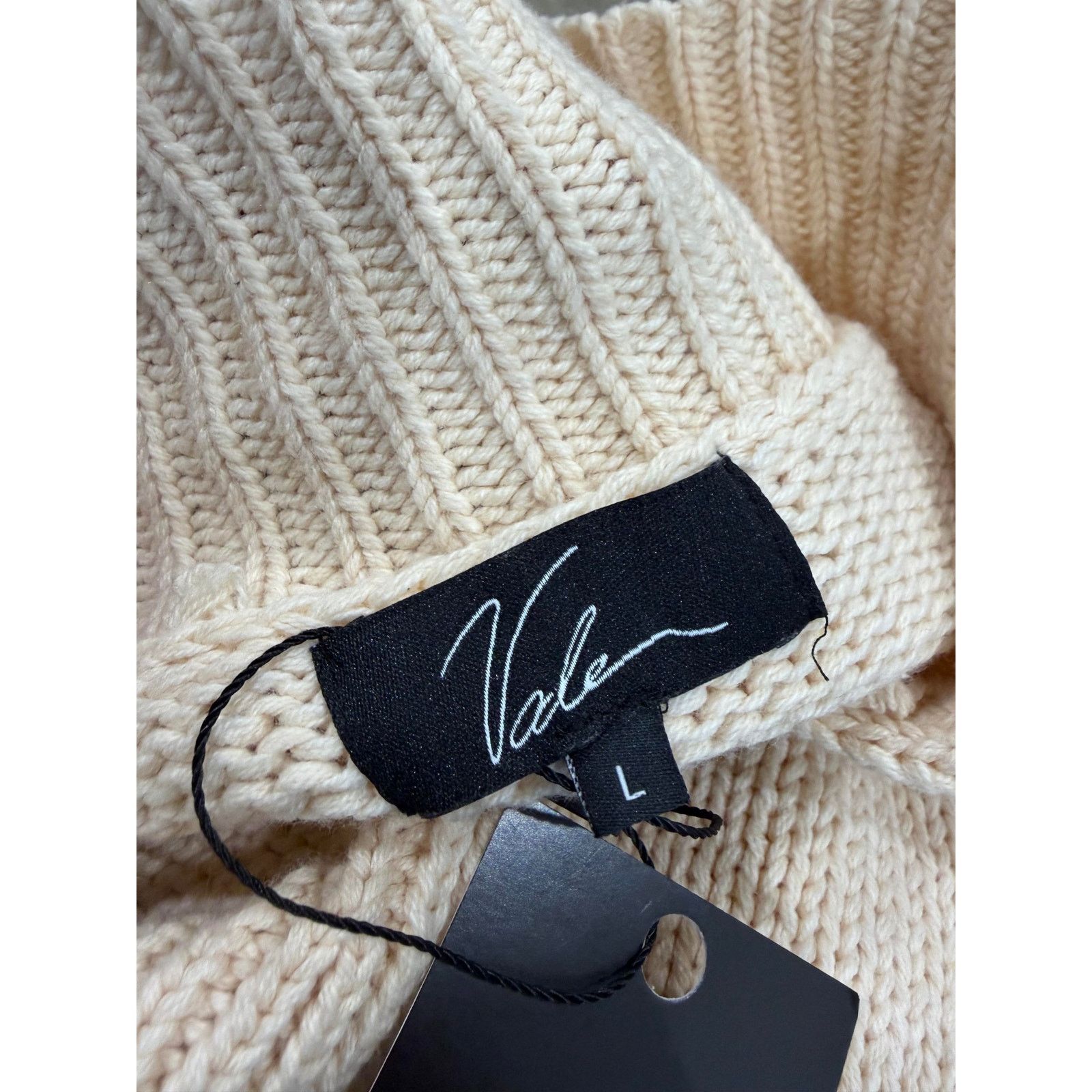 Vale Vale Cream Knit Zip Up Sweater Size US L / EU 52-54 / 3 - 5 Thumbnail