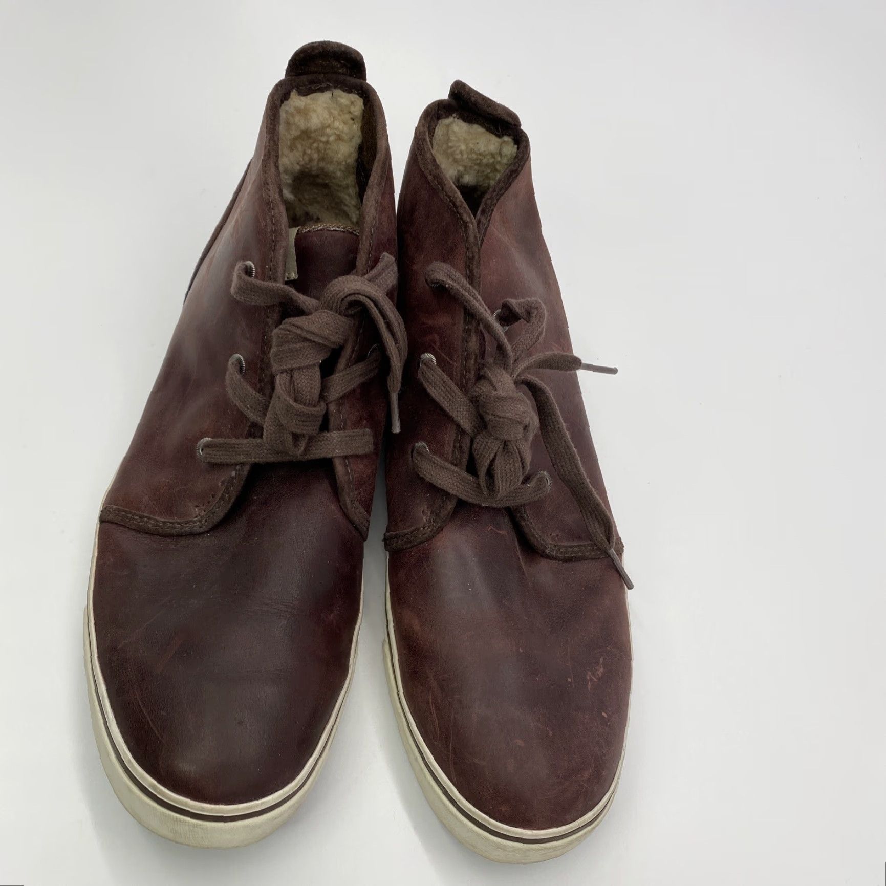 Ugg UGG MENS BOOT Leather Brown Chukka Lace Up 3-Eye Mid-Calf Leighton Breathable Comfort SZ 12 Mens Shoes Size US 12 / EU 45 - 2 Thumbnail