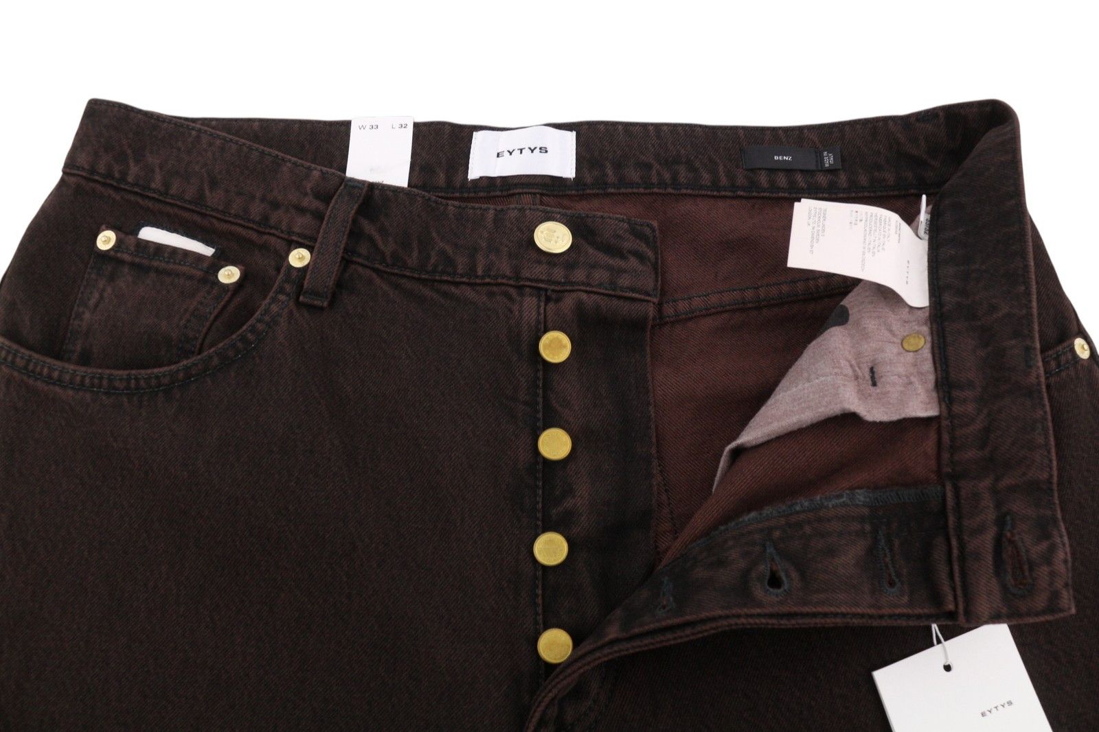 Eytys BENZ SEPIA BAGGY FIT W33/L32 Brown Faded RRP370 88882 Size US 33 - 6 Thumbnail