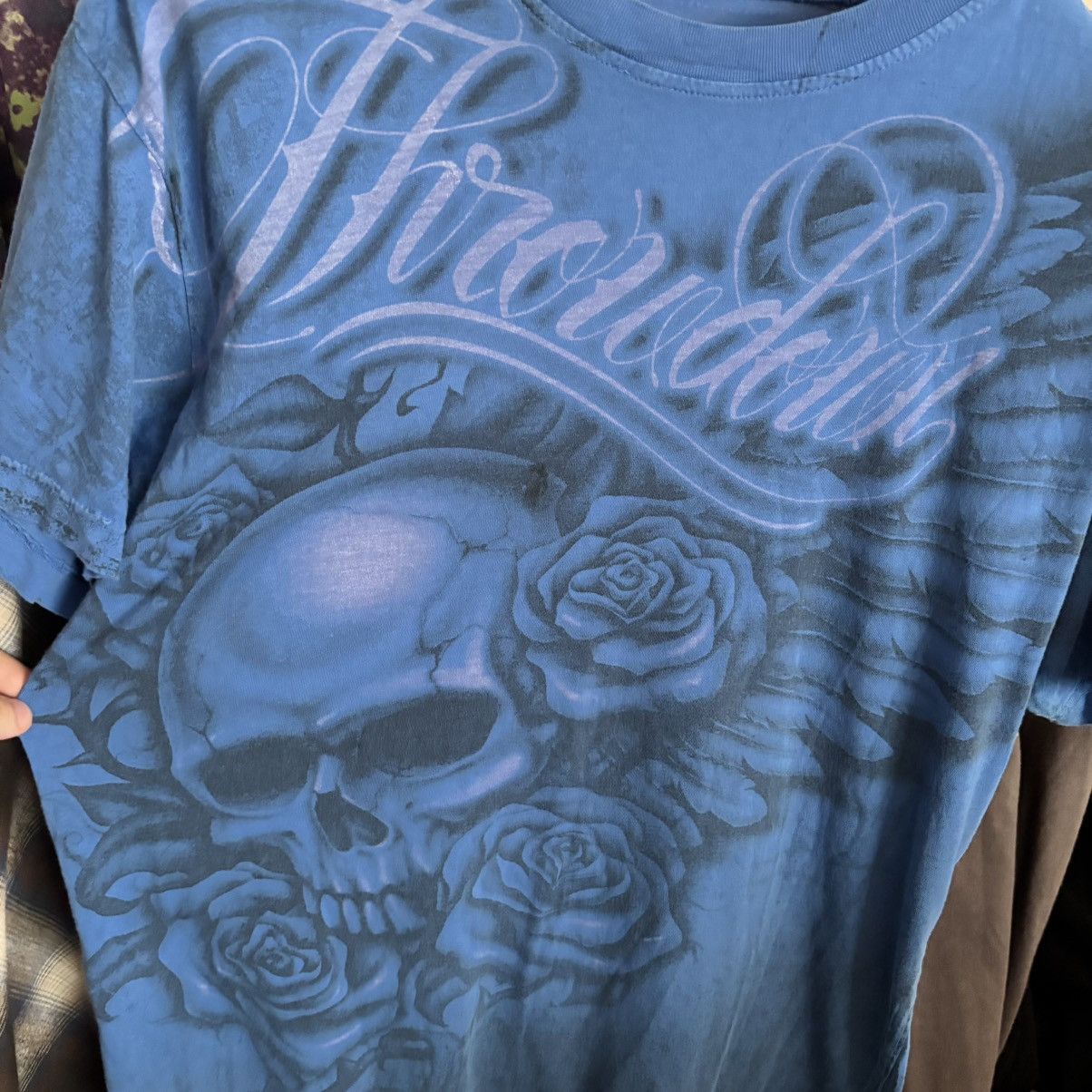 Affliction Vintage Y2K Rare All Over Print Trowdowm Premium MMA T-Shirt Size US L / EU 52-54 / 3 - 3 Thumbnail
