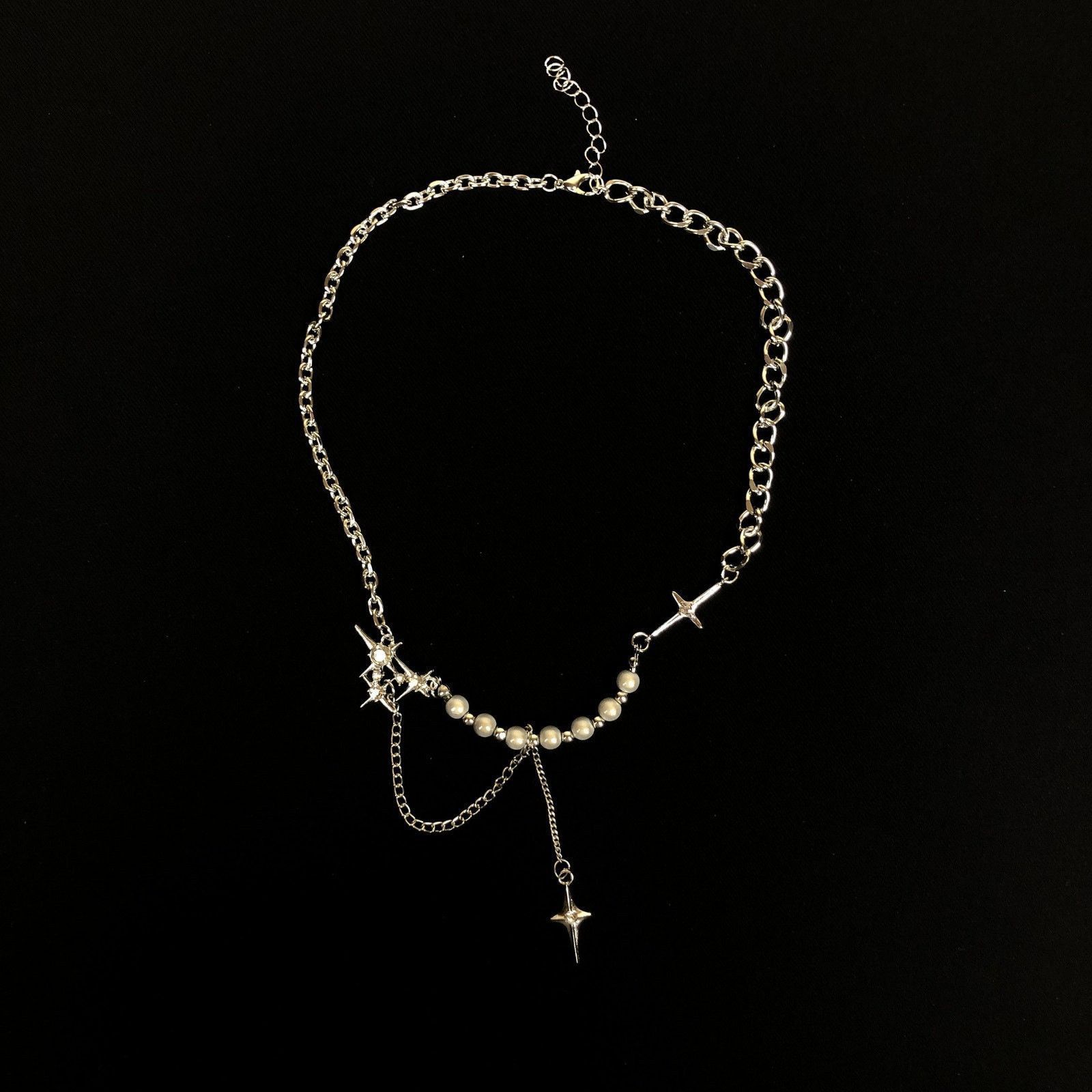 Jewelry Electro Chain Crystal Star Abstract Necklace Pop Punk Size ONE SIZE - 2 Thumbnail