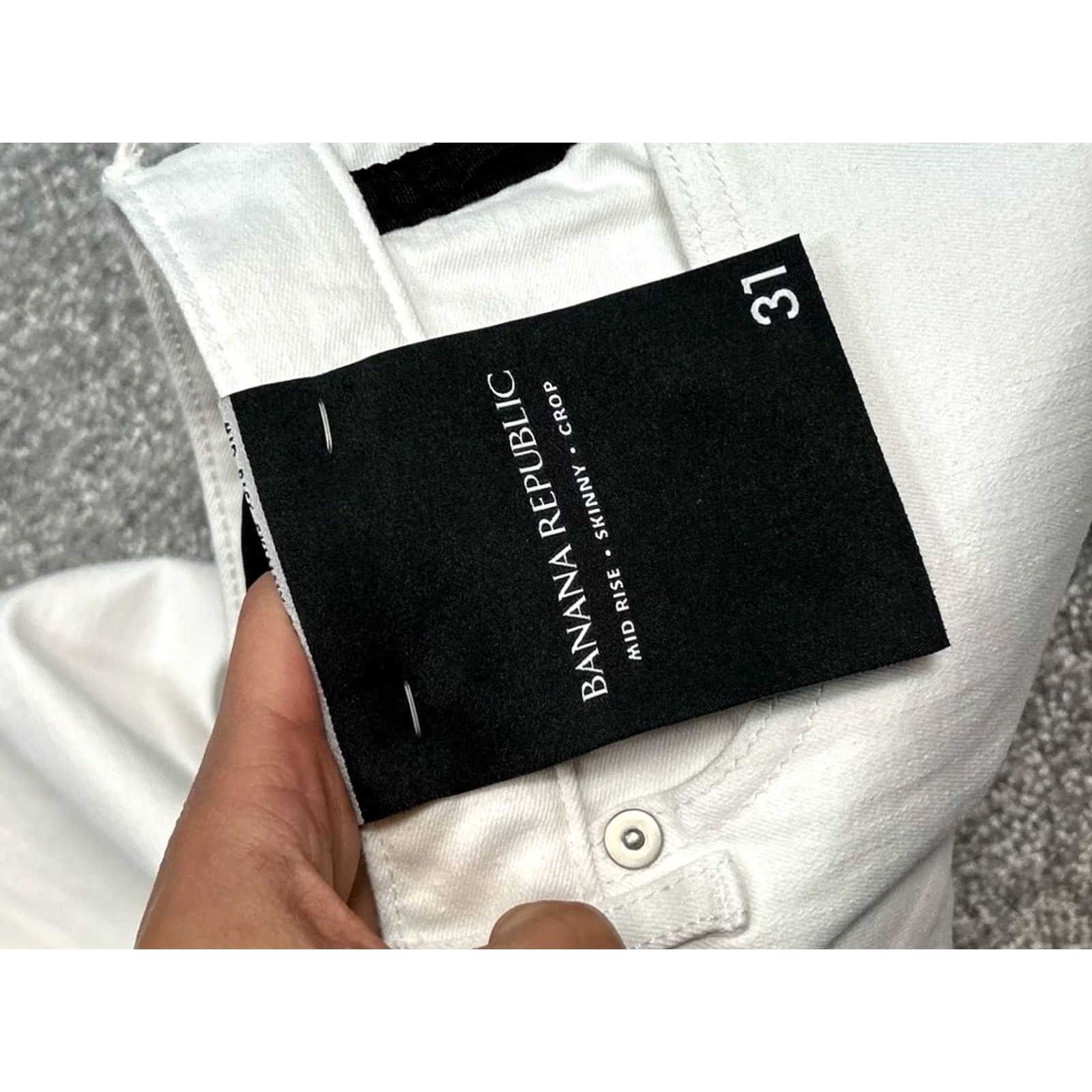 Banana Republic Banana Republic Skinny Jeans Womens 31 White Denim Stretch Mid Rise 32x6 Size 24" / US 00 / IT 34 - 7 Thumbnail