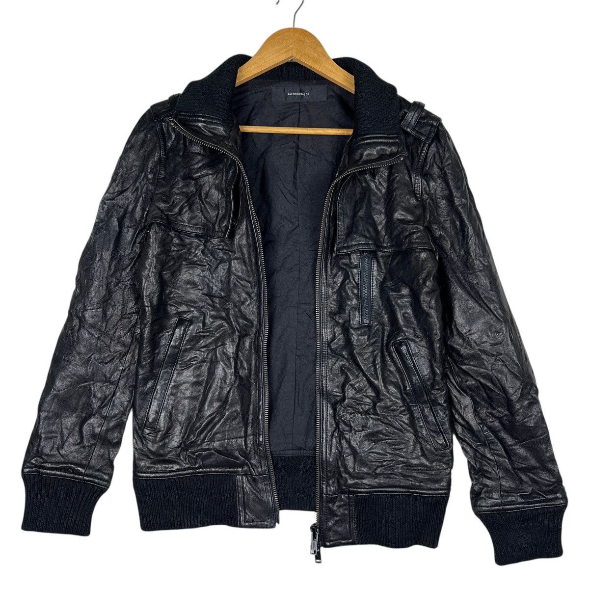 American Rag 🔥 American Rag Cie Leather Moto Rider Bomber Jacket Size US S / EU 44-46 / 1 - 6 Thumbnail