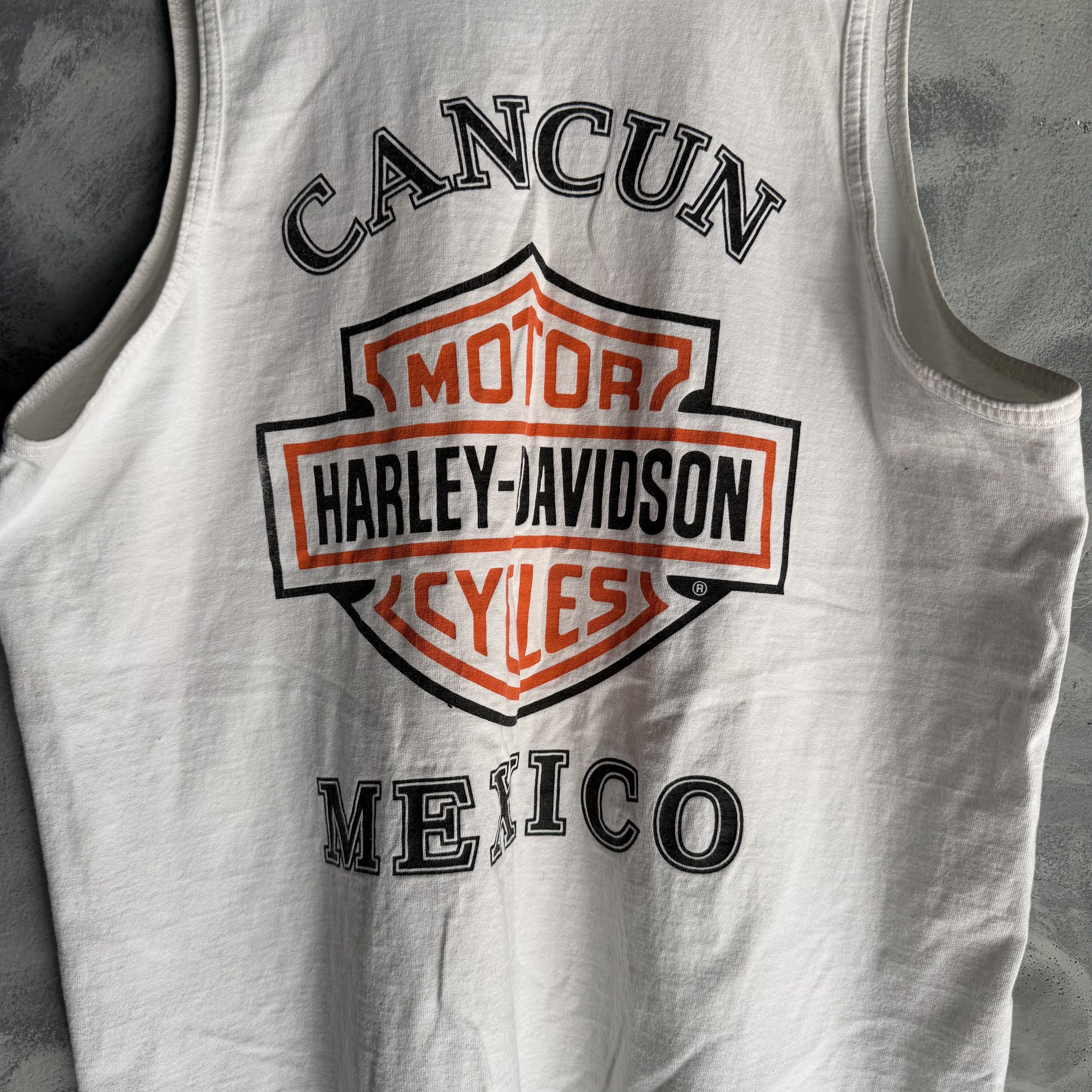 Harley Davidson Vintage Harley Davidson Tank Top Mens XL White Double Sided Size US XL / EU 56 / 4 - 5 Thumbnail