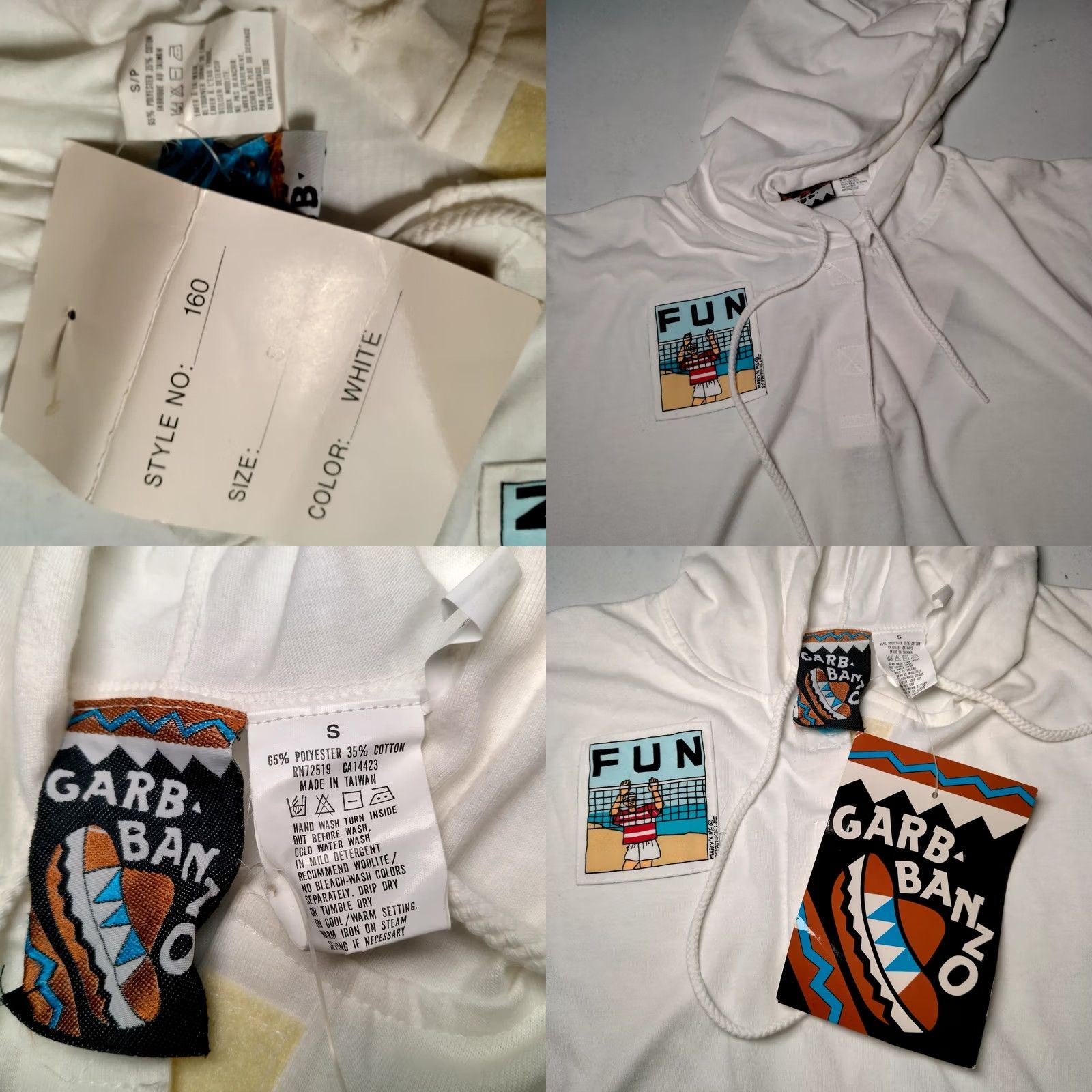 Etro VINTAGE Garbanzo Shirt Hooded T-Shirt Womens Small White 80s Beach Retro Polo Pullover Short Sleeve Size S / US 4 / IT 40 - 8 Thumbnail