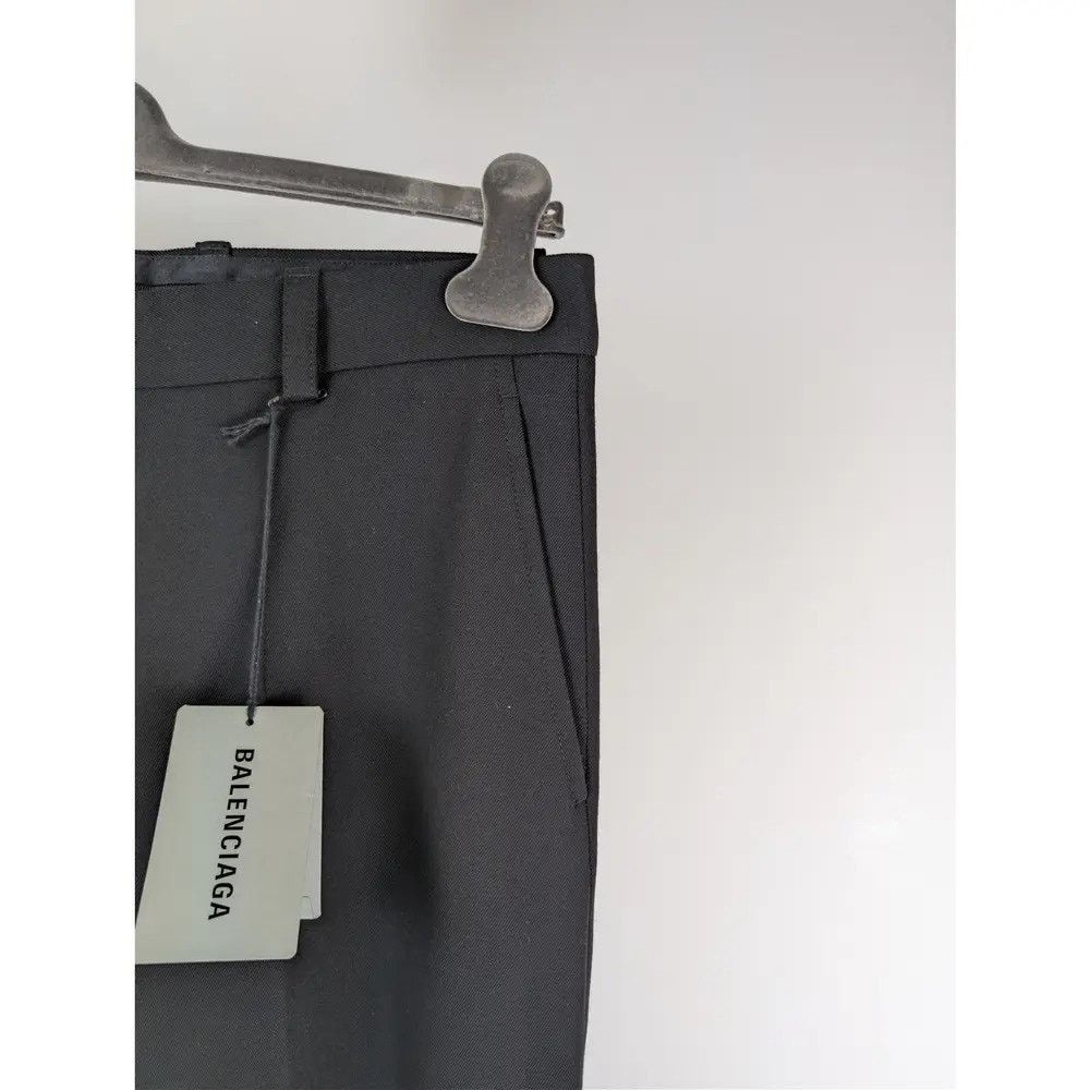 Balenciaga o1rshd1 Unisex Dry Wool Twill Tailored Pants in Black Size US 28 / EU 44 - 4 Thumbnail