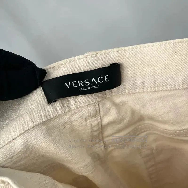 Versace Versace White Cotton Women's Jeans Size XS . Size 22" - 3 Thumbnail
