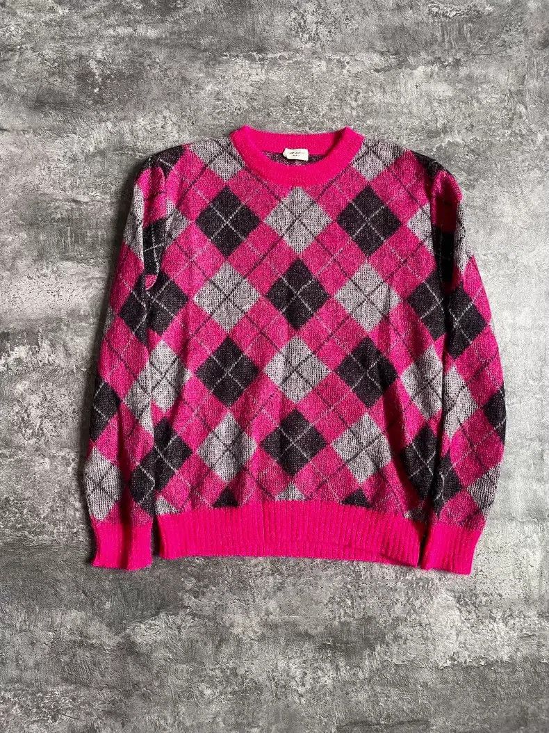 Saint Laurent Paris Saint Laurent Paris Pink Diamond Quilted Knit Sweater Size US L / EU 52-54 / 3 - 1 Thumbnail