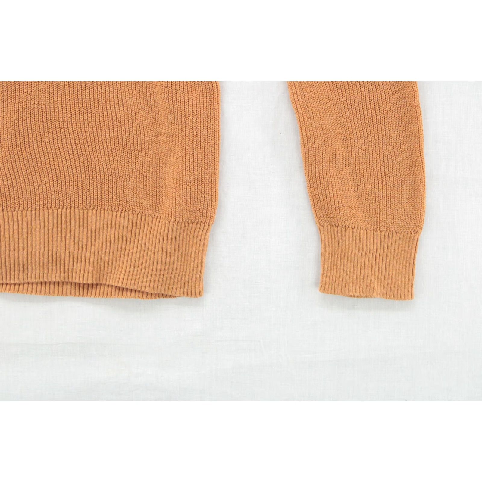 American Eagle Outfitters American Eagle Sweater Women's Medium Gold Retro Y2K Waffle Knit Textured Size M / US 6-8 / IT 42-44 - 4 Thumbnail