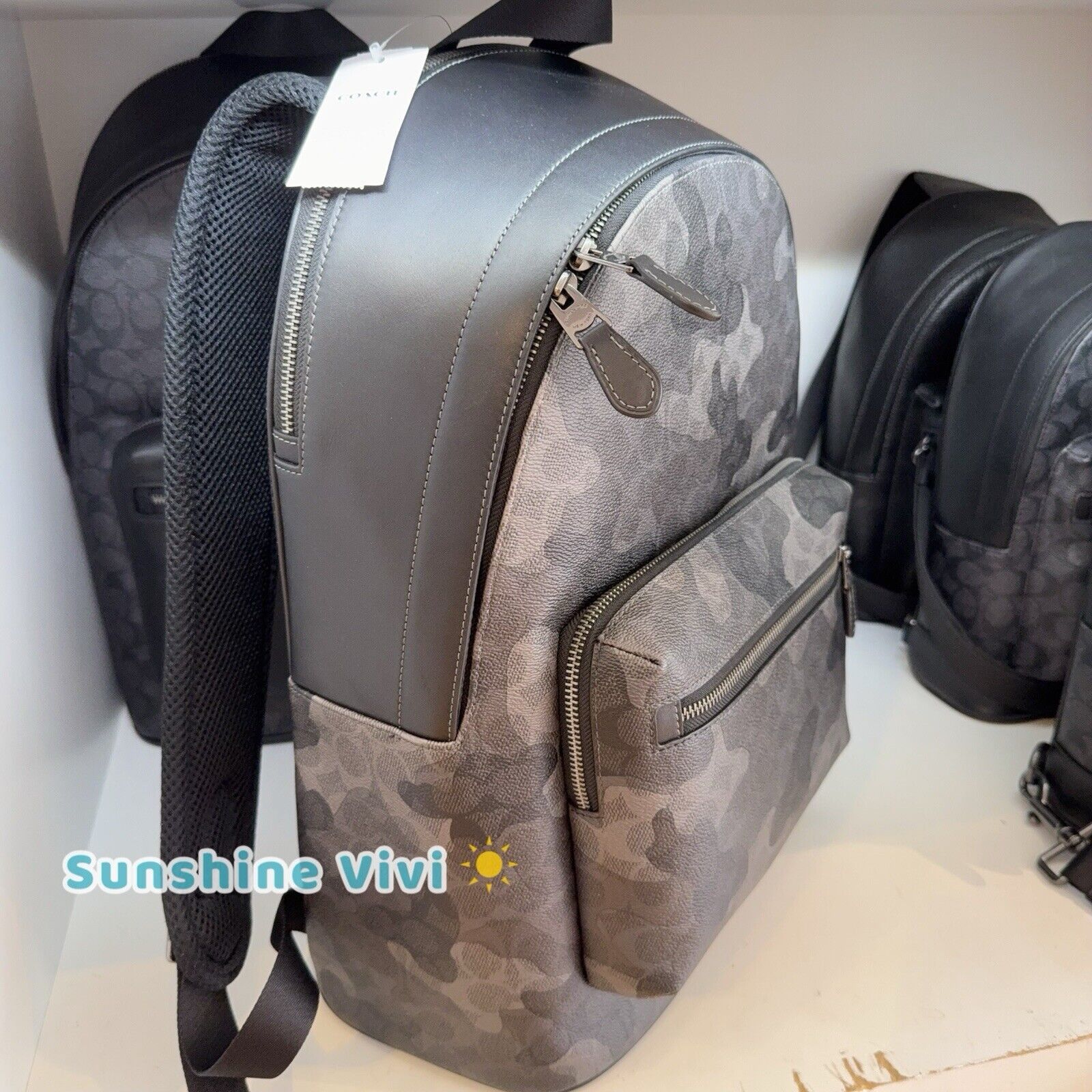 Coach NWT COACH 'West' Men's Backpack Camo Gunmetal/Grey CW311 Size ONE SIZE - 2 Thumbnail