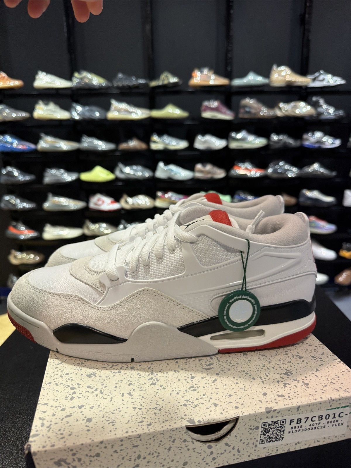 Jordan Brand Nike Men's Air Jordan 4 RM Size 13 White Fire Red Brand New Size US 13 / EU 46 - 9 Thumbnail