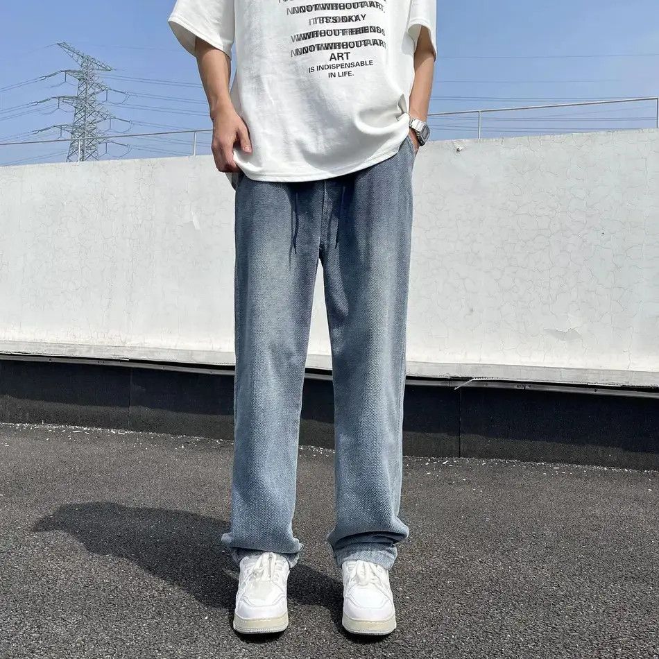Japanese Brand Retro loose wide leg straight leg jeans Size US 32 / EU 48 - 5 Thumbnail