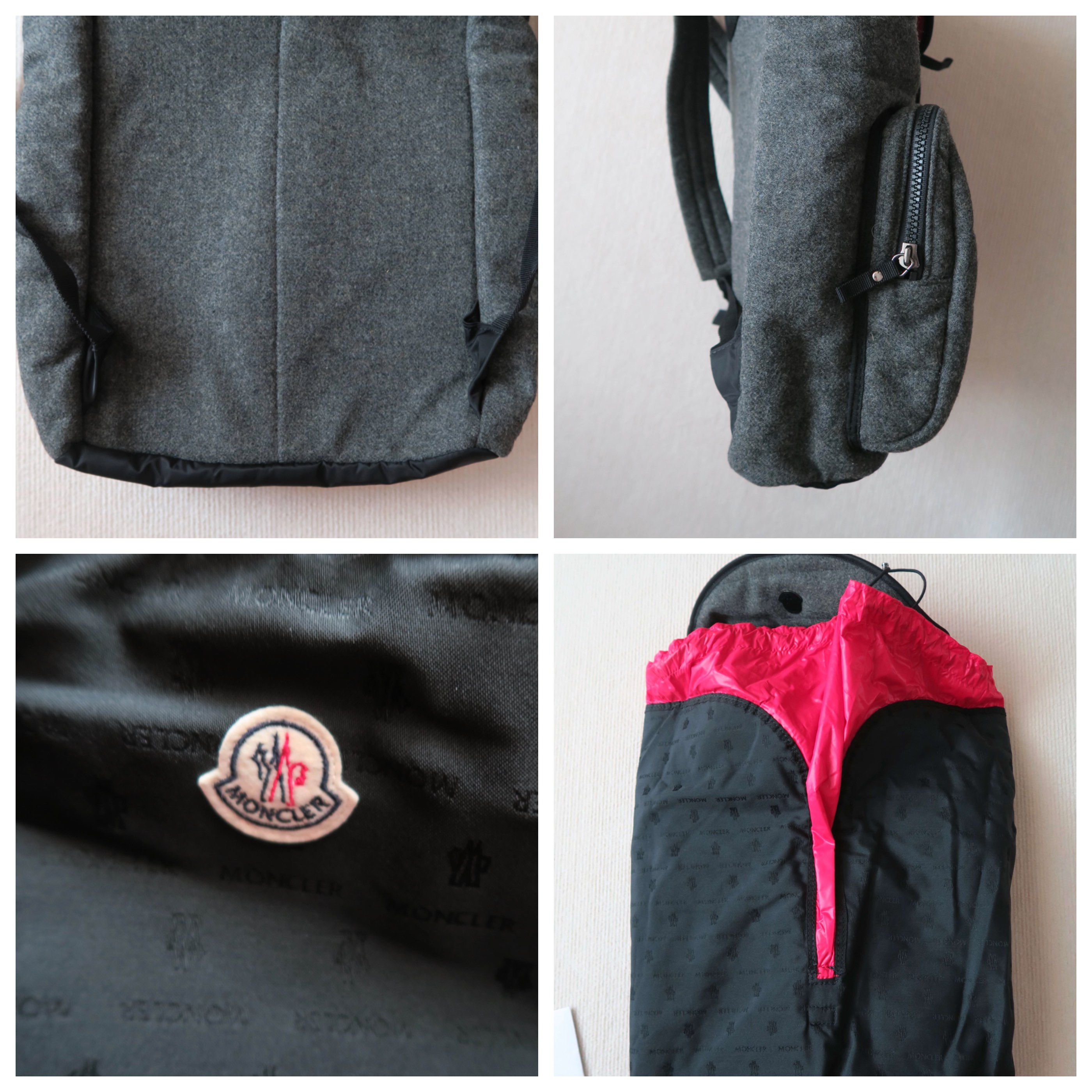 Moncler Moncler Italy Grey Wool Unisex Backpack Size ONE SIZE - 6 Thumbnail
