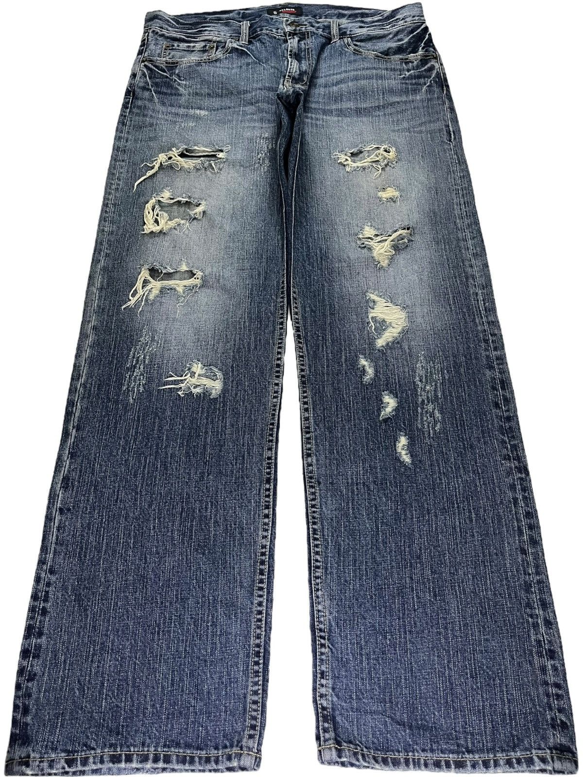 Japanese Brand Vintage Japanese Brand Bleached Style Distressed Baggy Jeans Size US 37 - 1 Thumbnail