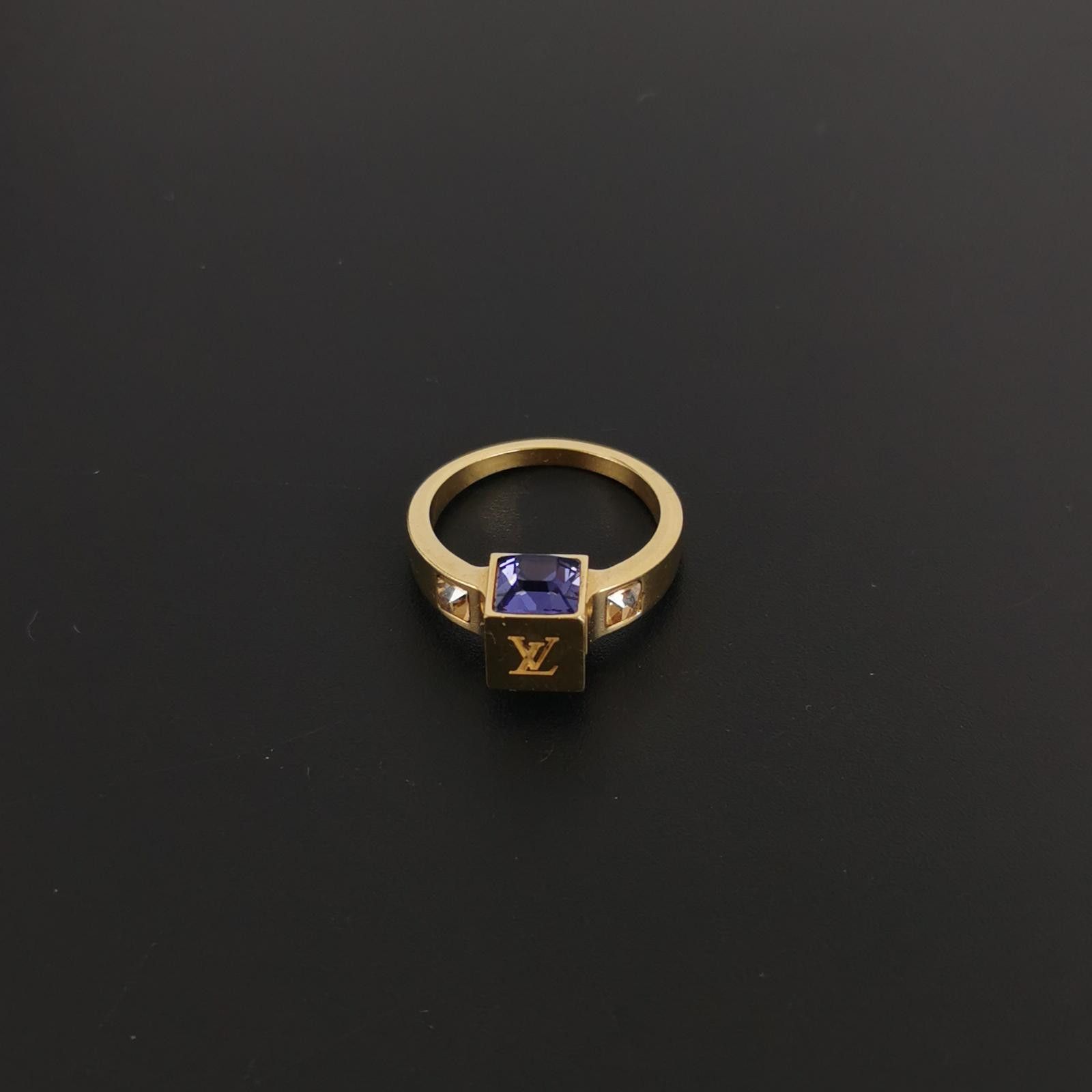 Louis Vuitton Louis Vuitton (LV) Crystal 3D LV Logo Ring Size 14 -z2505 Size ONE SIZE - 7 Thumbnail