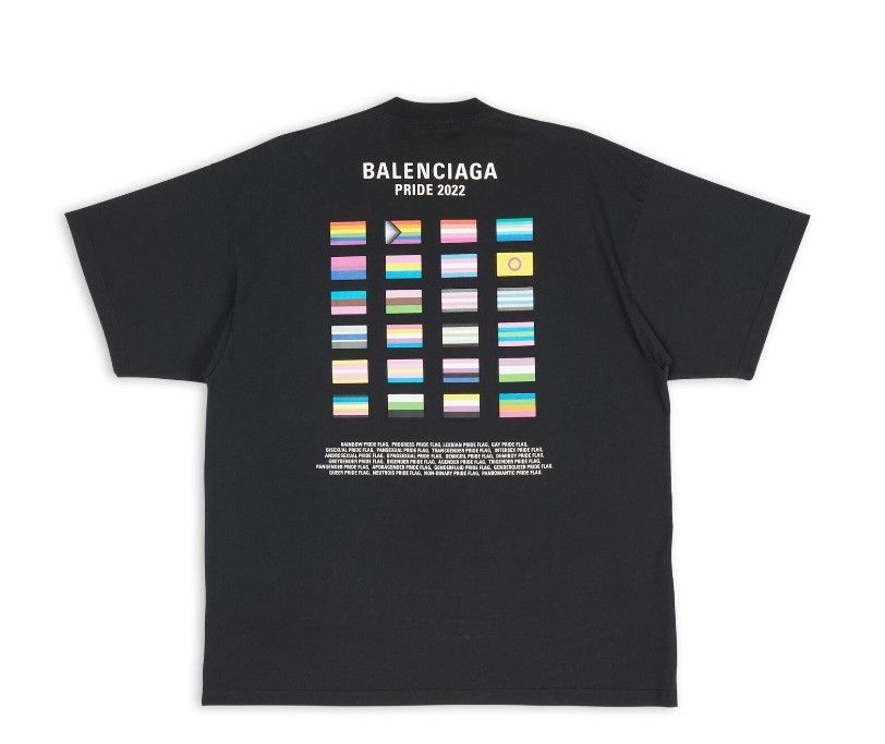 Balenciaga o1bcso1str0125 Pride 22 T-Shirt Oversized in Black Size US XL / EU 56 / 4 - 2 Thumbnail