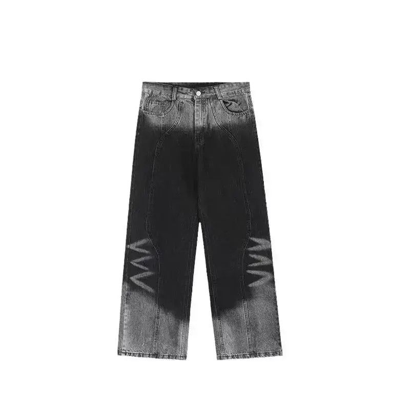 Japanese Brand Hip hop vibe distressed gradient straight leg jeans Size US 30 / EU 46 - 1 Thumbnail