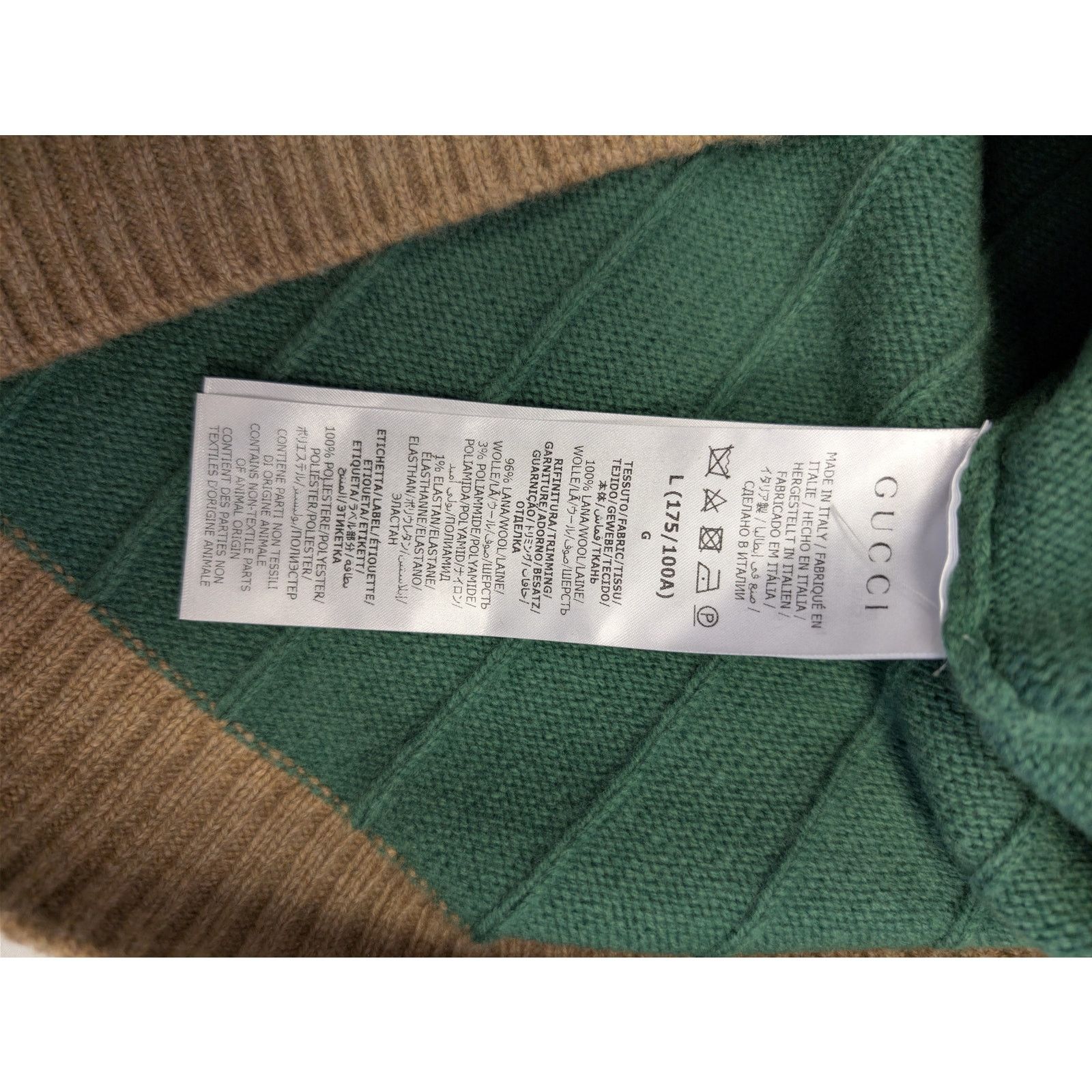 Gucci o1rshd1 Wool Long Sleeve Cardigan Sweater in Yard/Multicolor Size US L / EU 52-54 / 3 - 14 Thumbnail