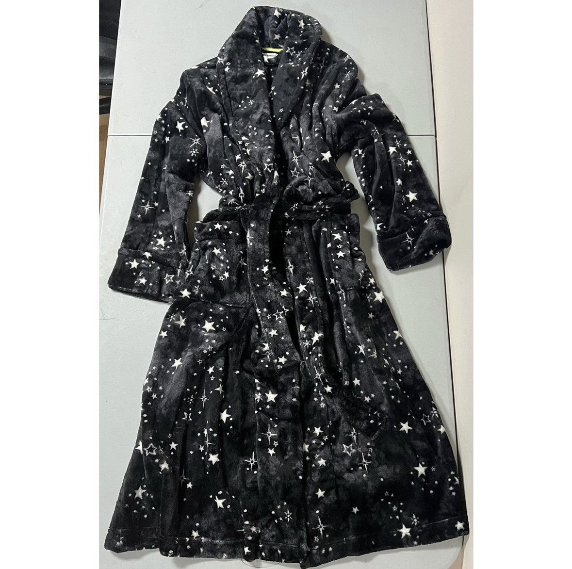 Sonoma Black Stars Galaxy Plush Belted Robe Bathrobe Size S💫✨ #robe Size S / US 4 / IT 40 - 3 Thumbnail