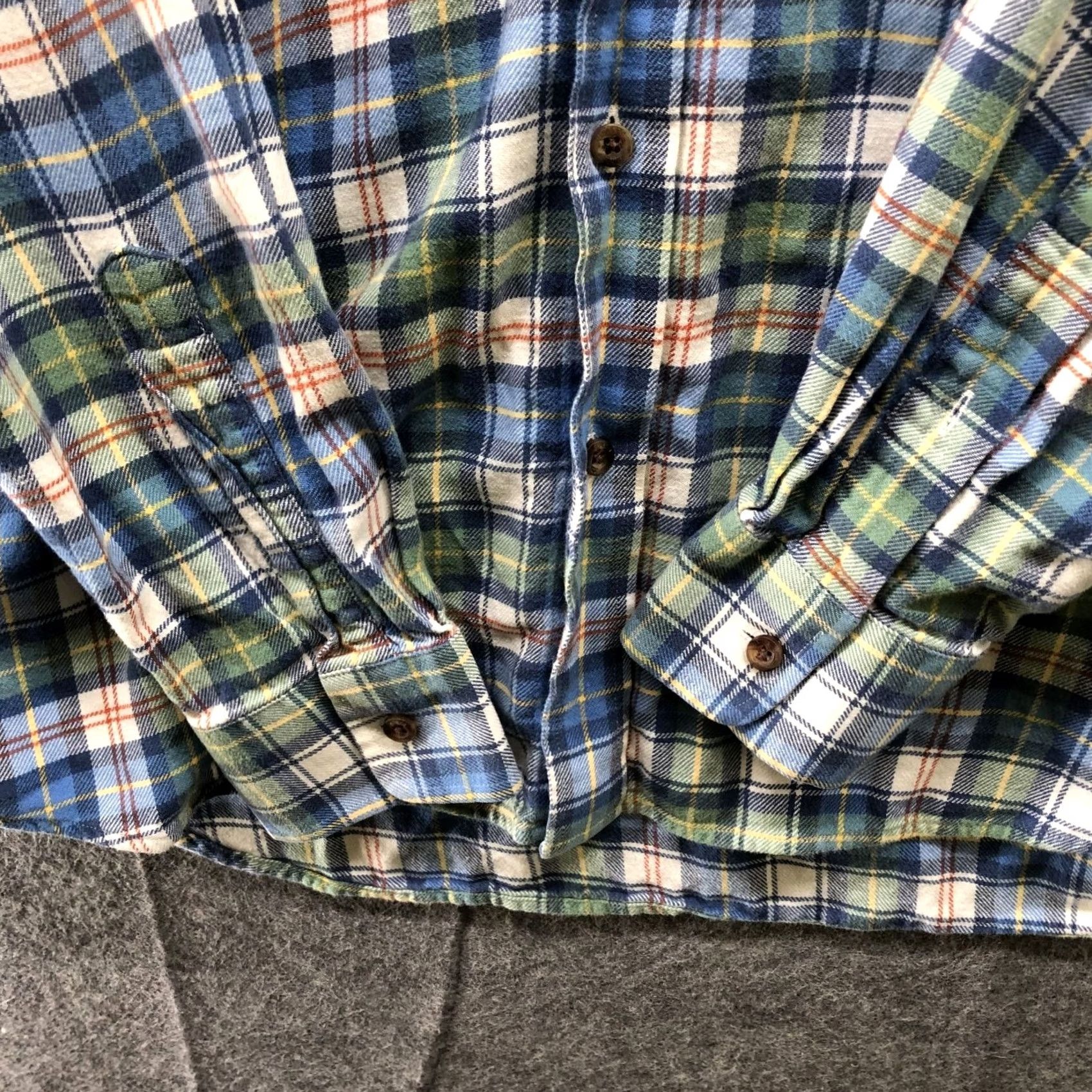 Vineyard Vines Vineyard Vines Flannel Shirt Mens L Owen Blue Green Plaid Cotton Utility Shirt Size US L / EU 52-54 / 3 - 4 Thumbnail