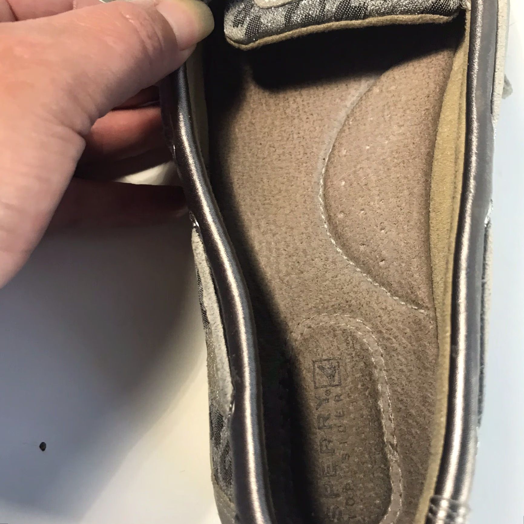 Sperry Sperry Top Sider Silver Leather Slip Ons Womens 7.5 Slip-On Animal Print Glitter Logo Cushioned Size M / US 6-8 / IT 42-44 - 7 Thumbnail